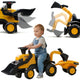 Traktor Falk Ride-on Jcb s přívěsným shrnovačem a tichými koly lopaty 1–3 roky