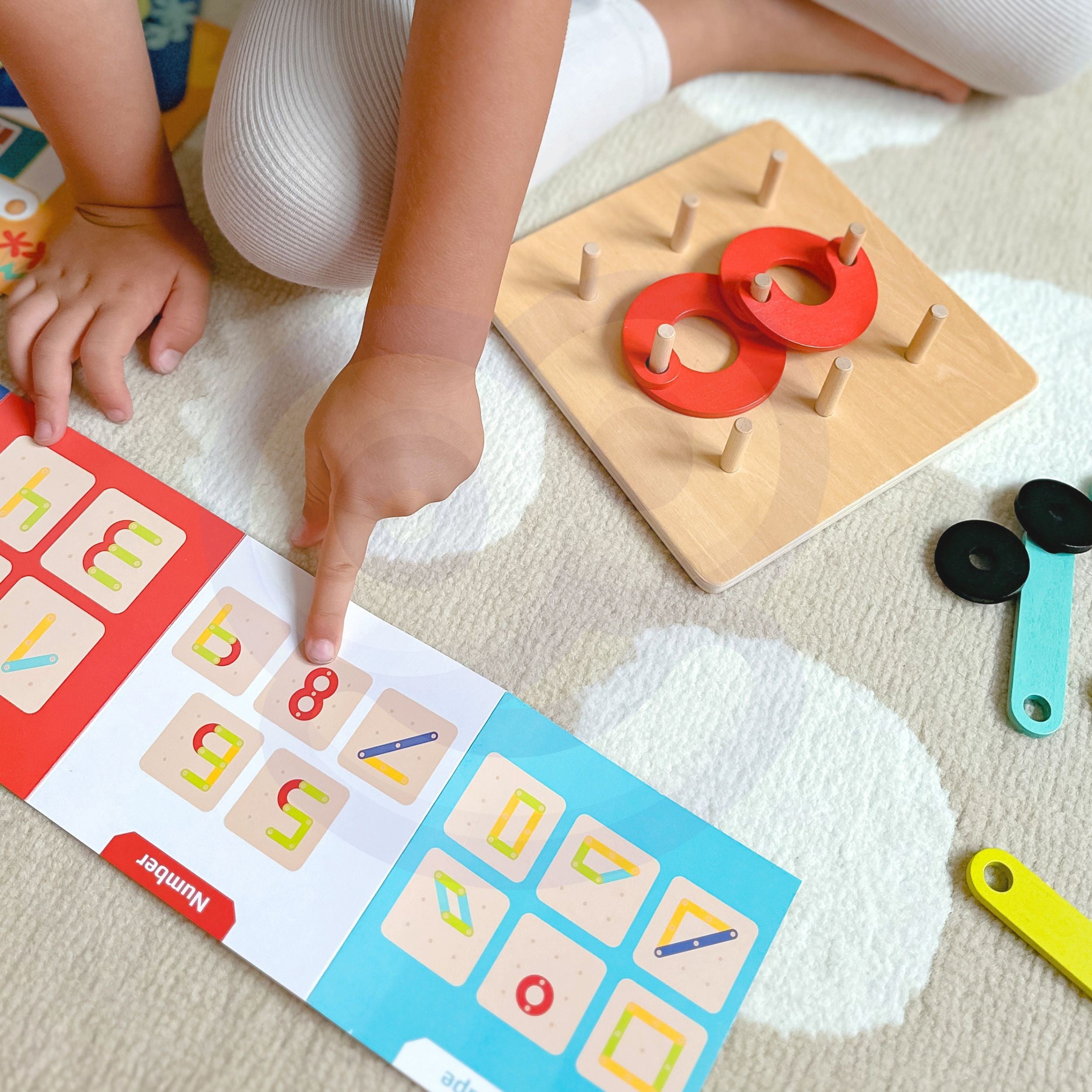 Tooky Toy Wooden Puzzle Blocks Pegs Animal Patterns To Recreate Fsc Certified
