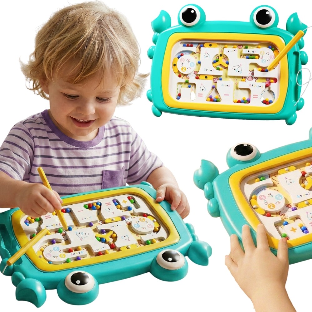Магнитна дъска Woopie Montessori Maze Crab Turquoise