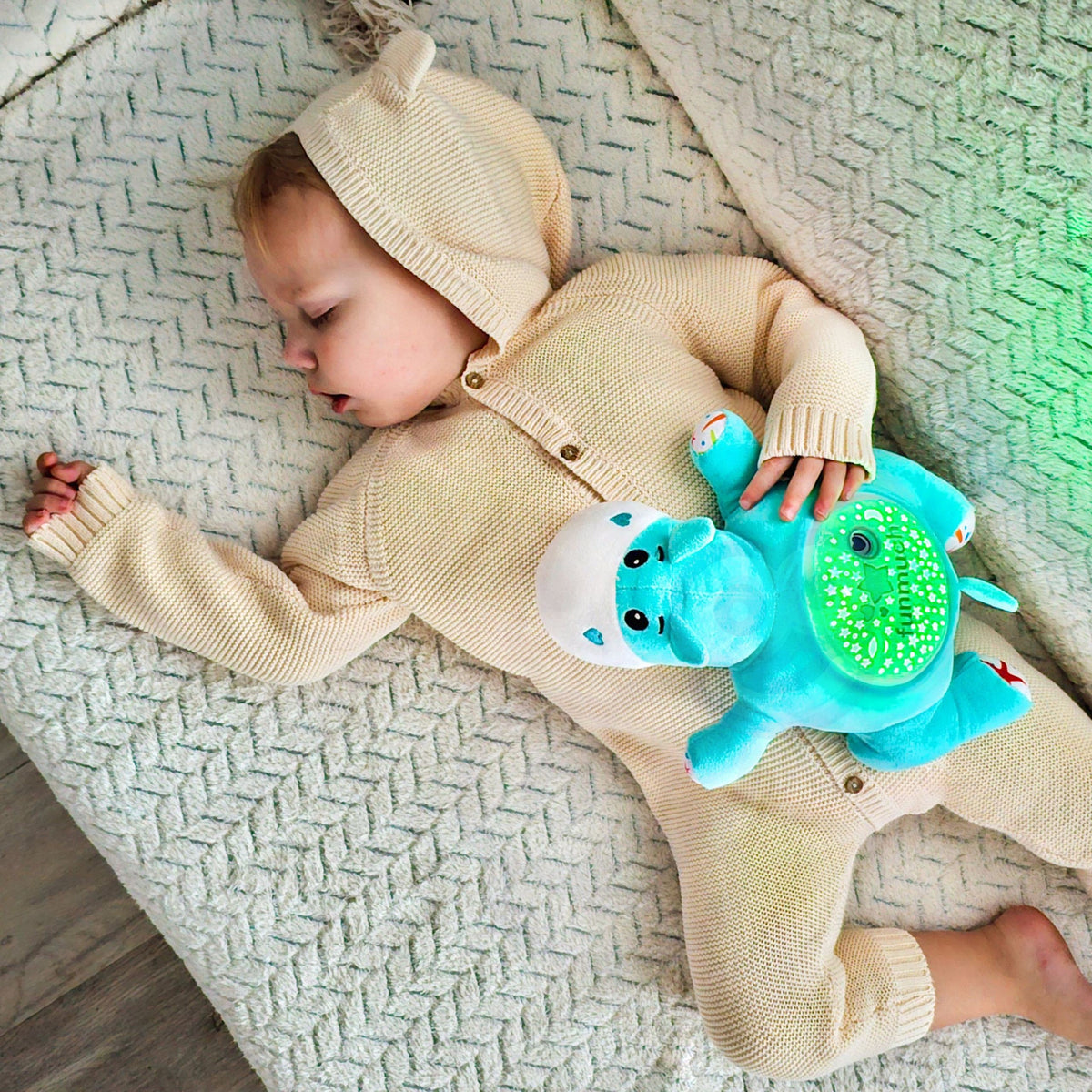 Woopie Brinquedo fofinho para bebê 2 em 1 Projetor Sleeper Hippo