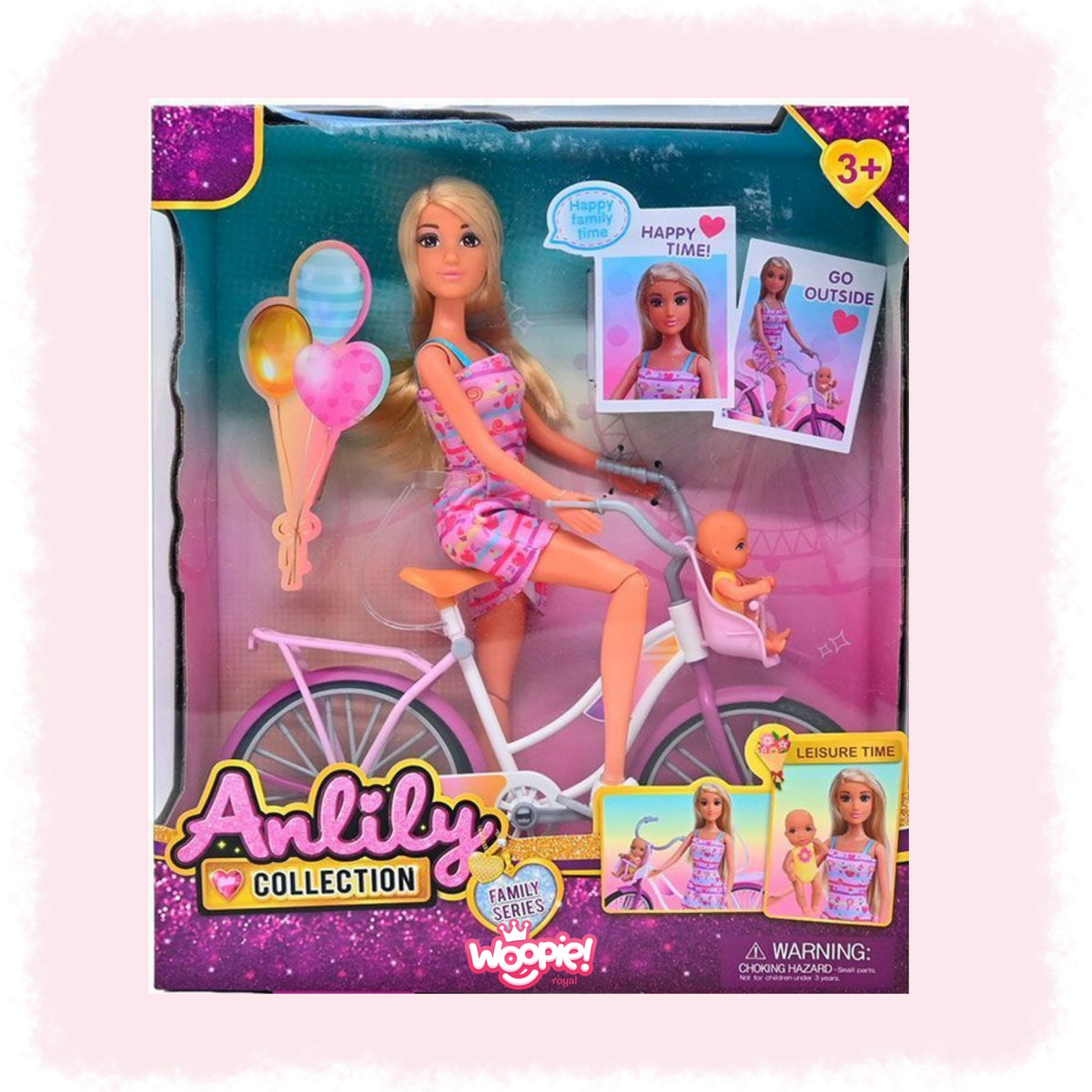 Woopie Royal Lily The Cyclist Baby Doll In A Bike Seat
