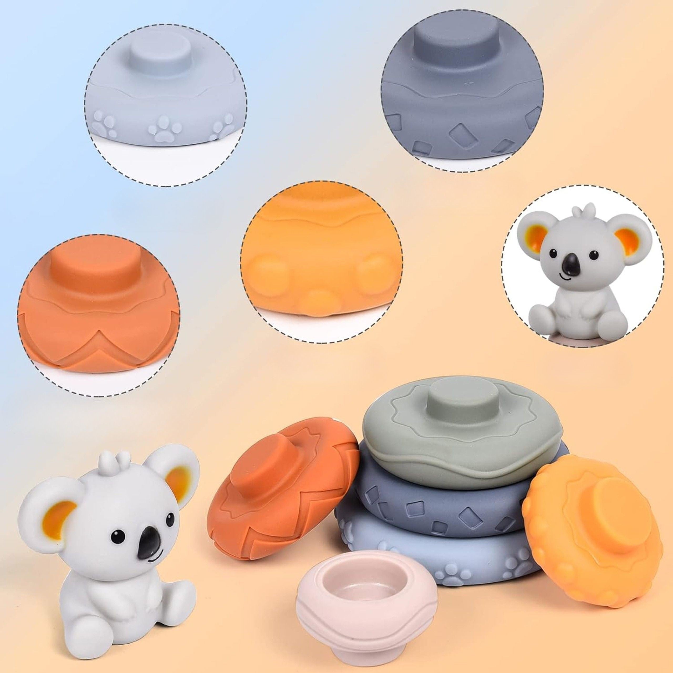 Woopie Baby Koala 2-in-1 Educational Pyramid Teether Set