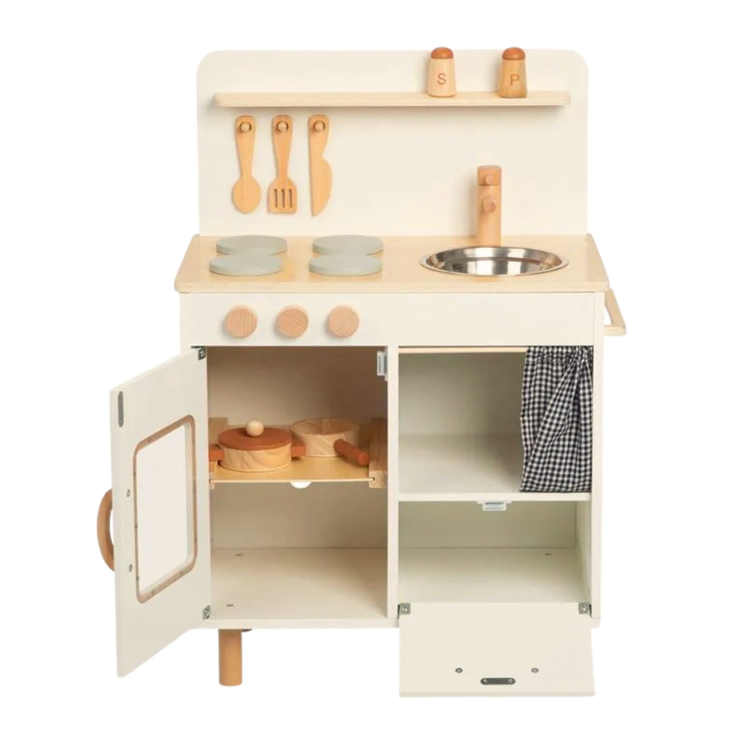 Tooky Toy Cucina Beige In Legno Con Accessori