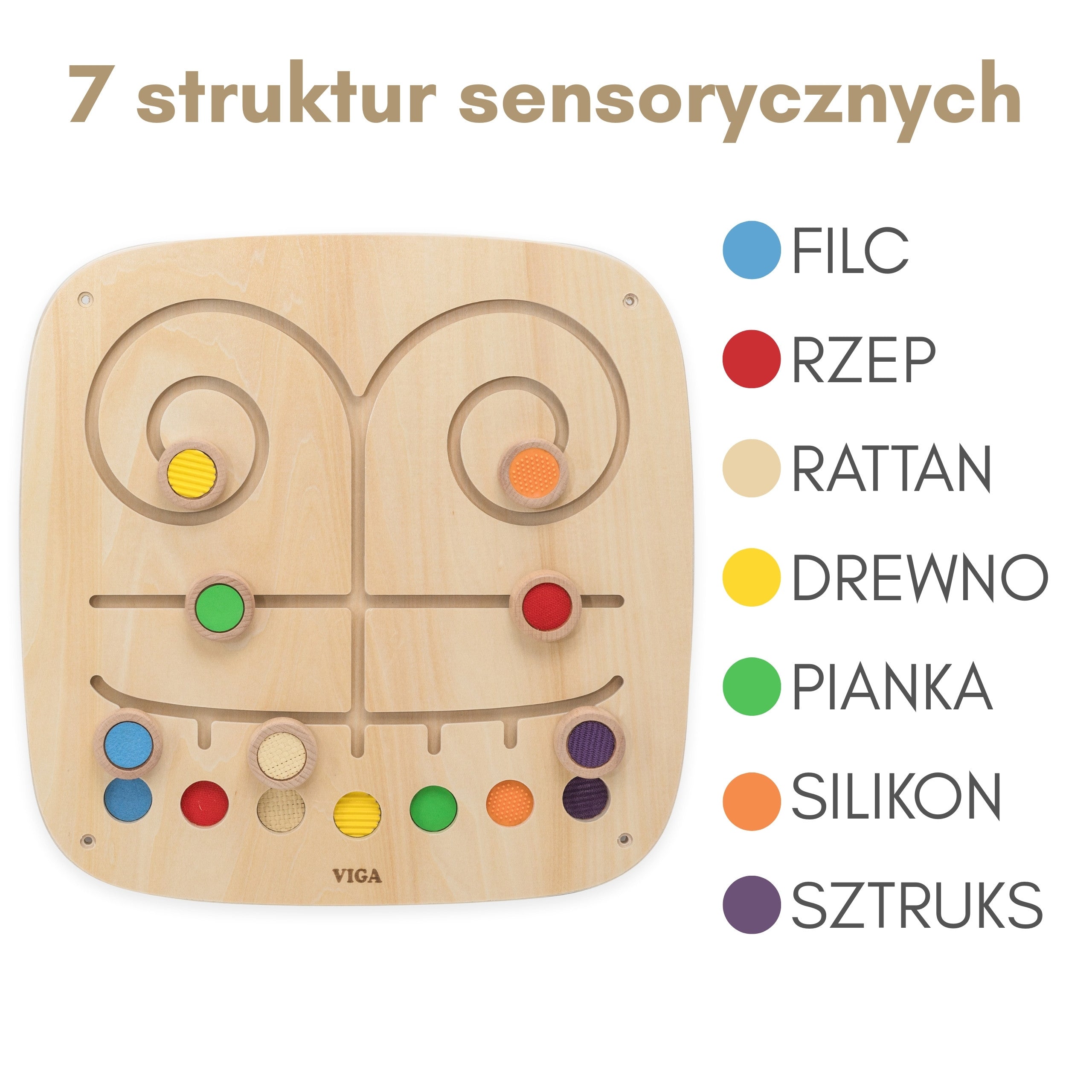 Dřevěné manipulační senzorické bludiště Touch And Match Board
