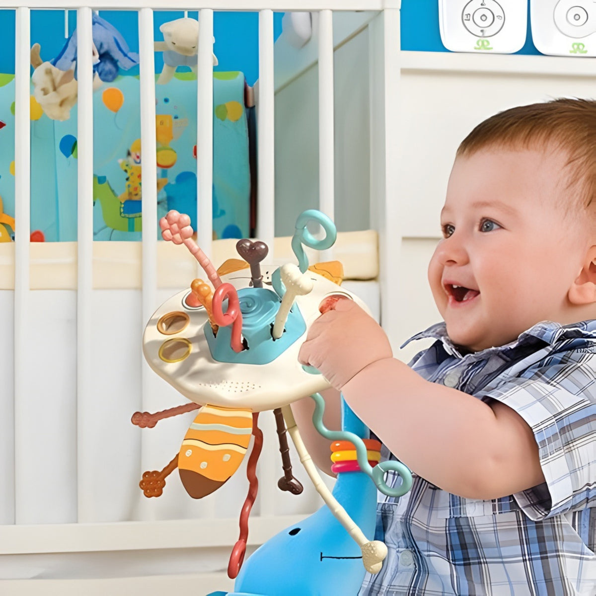 Woopie Baby Montessori Juguete sensorial Sonajero mordedor Zorro multifuncional