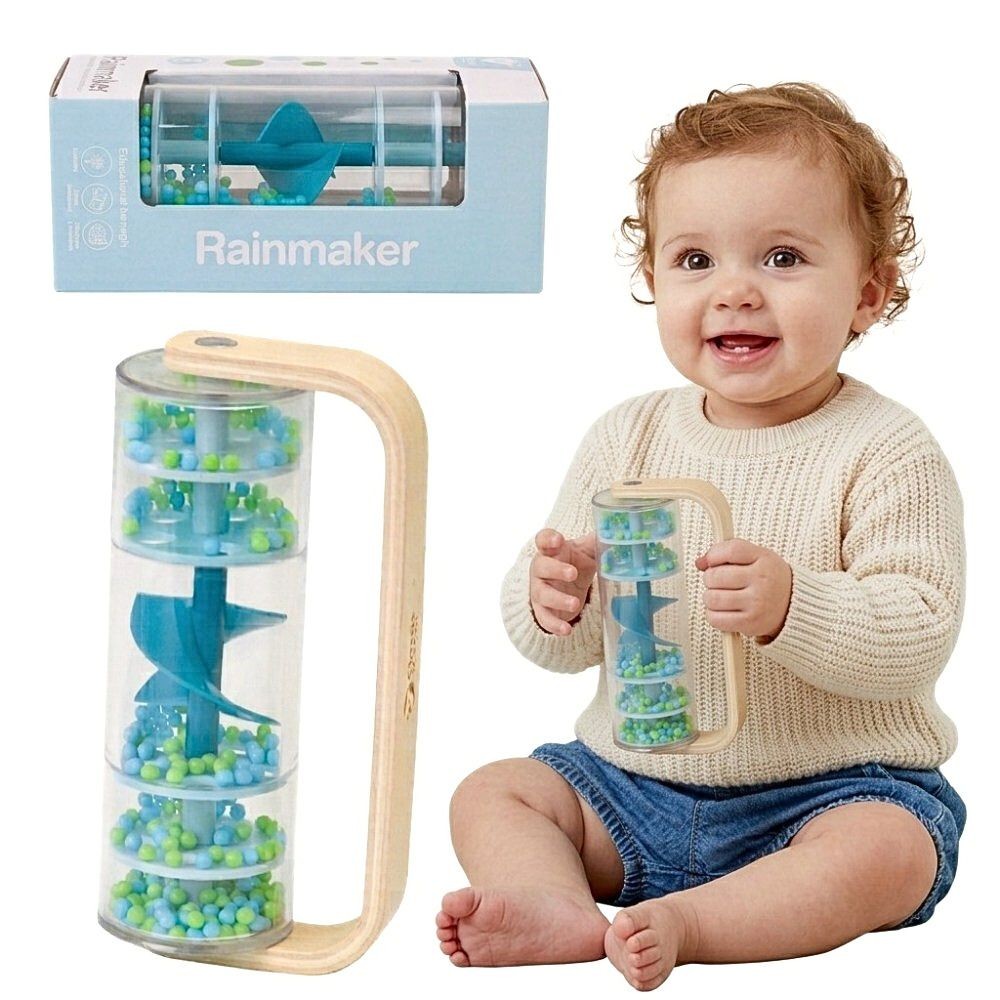 Classic World Wooden Rattle Shower Head With Balls Blue