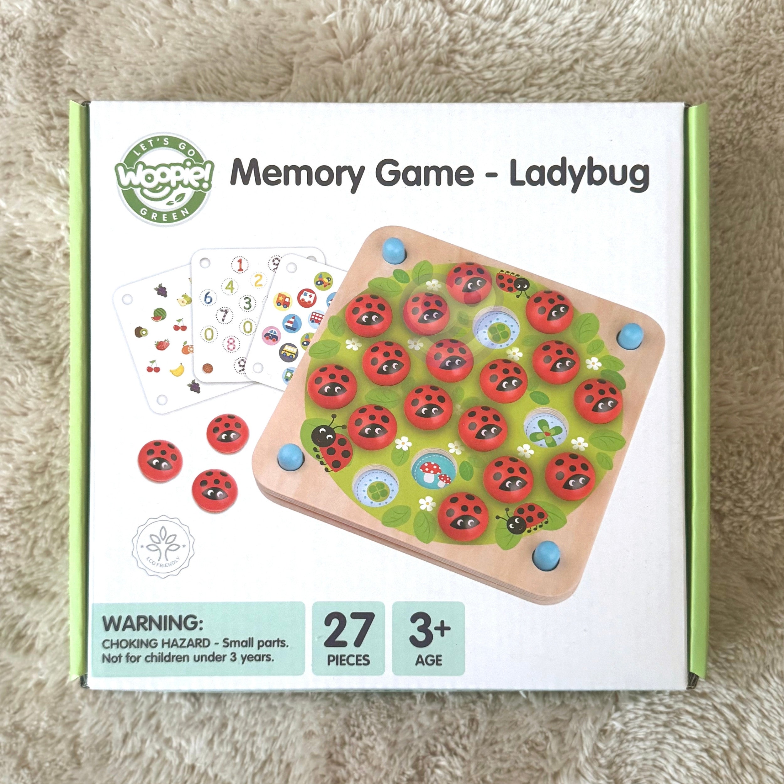 Woopie Green Memory Drevené vzdelávacie pexeso Ladybug Puzzle