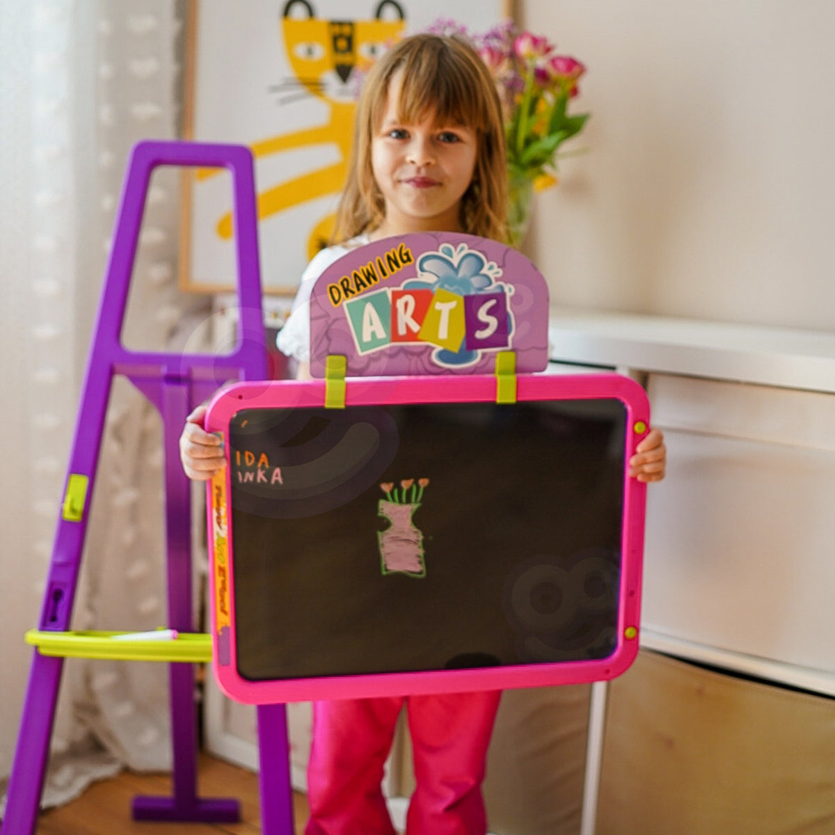 Woopie 3-i-1 Magnetic Dry Erase Board med ljus målning