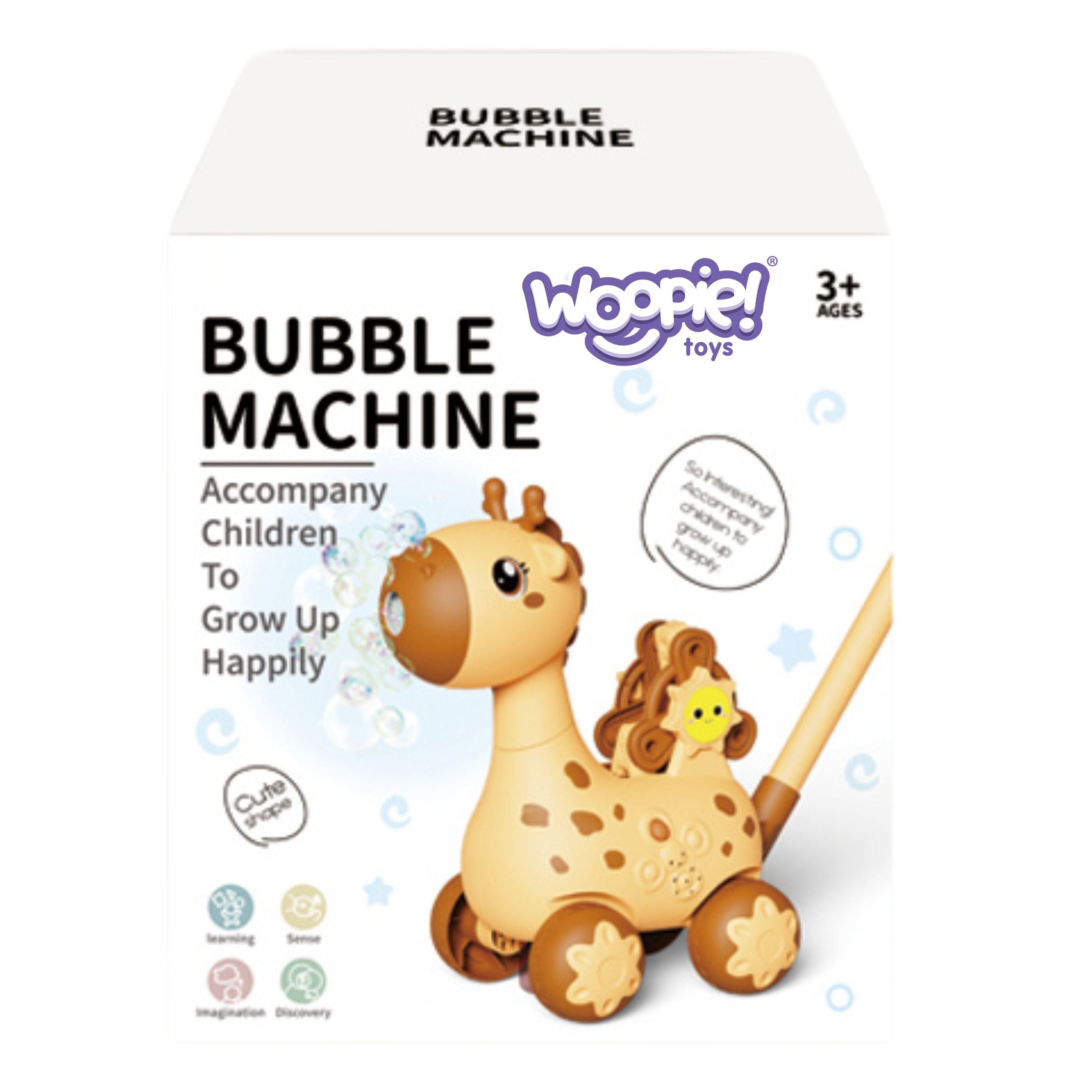 Woopie Giraffe Pusher 2-in-1 Bubble Machine For Kids