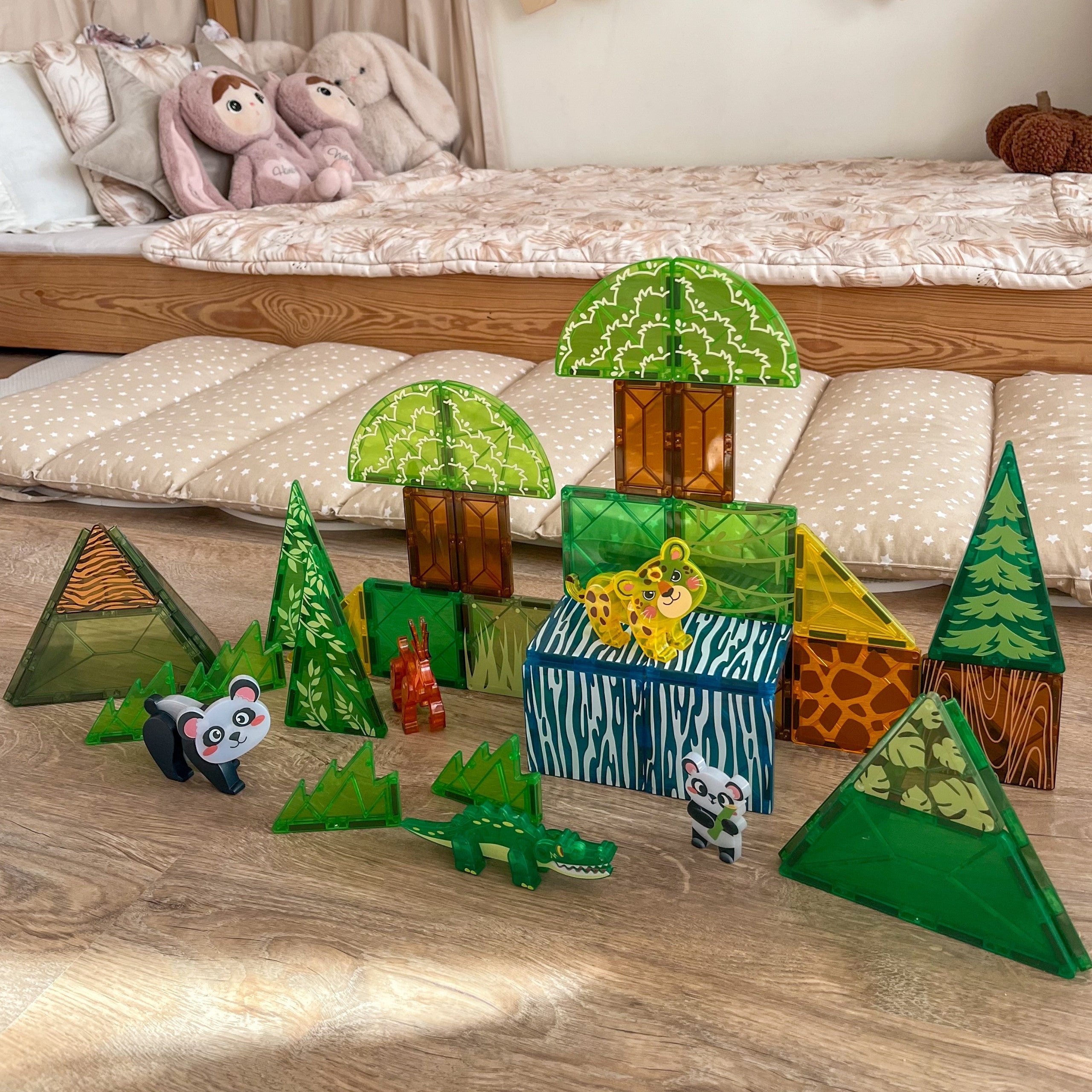 Bloic Foirgníochta Maighnéadacha Woopie 3d Set Oideachais Ainmhithe Uathúla 45pcs.