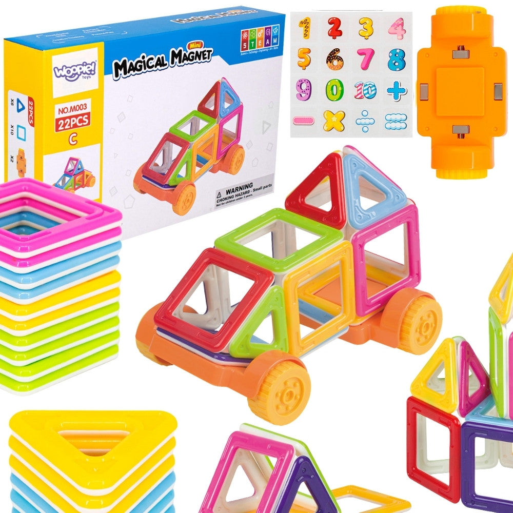 Woopie Magnetic Blocks Vehicle Mini Steam Buildings 22бр.