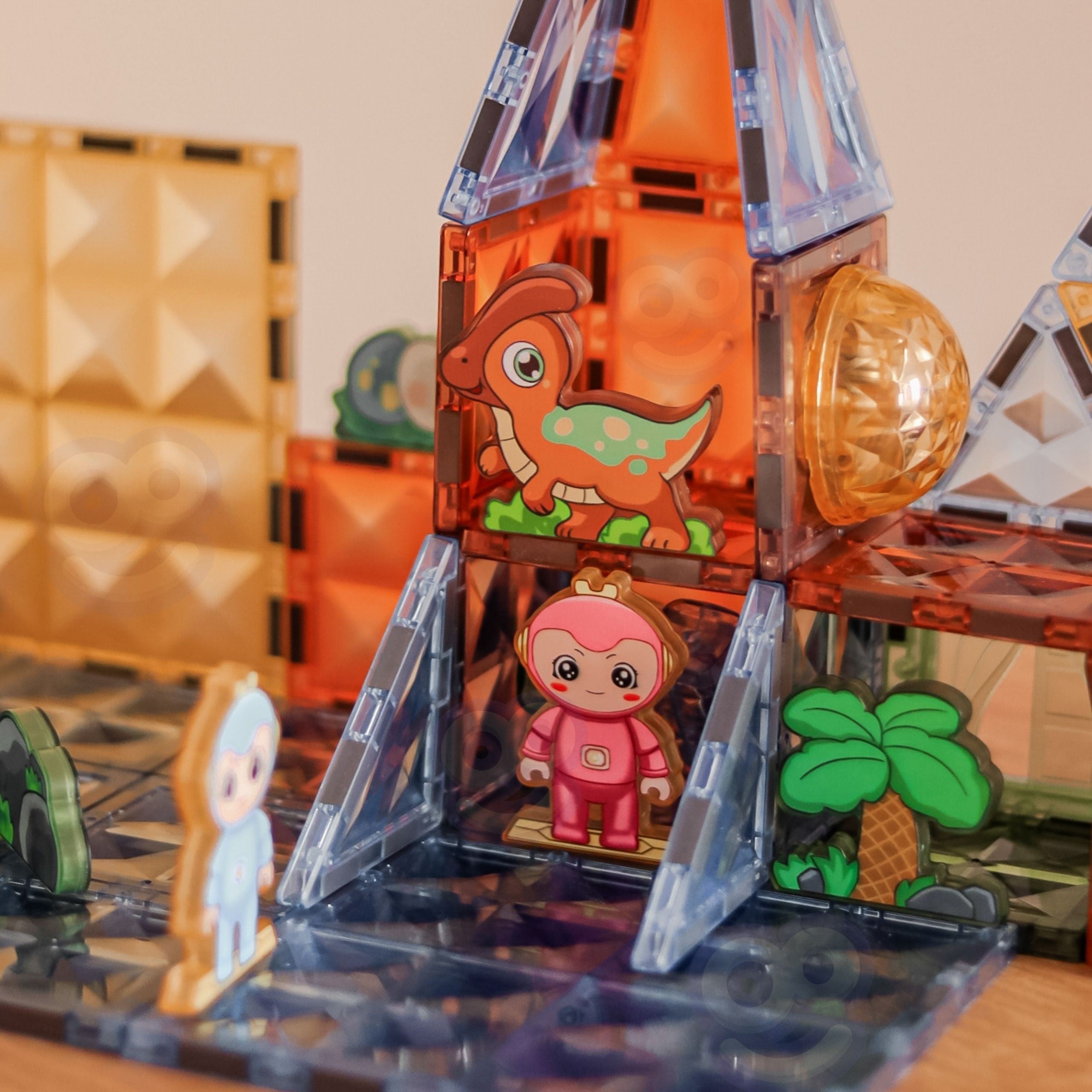 Woopie Magnetiske Konstruktionsblokke Glødende 3d Dinosaur Park 124stk.