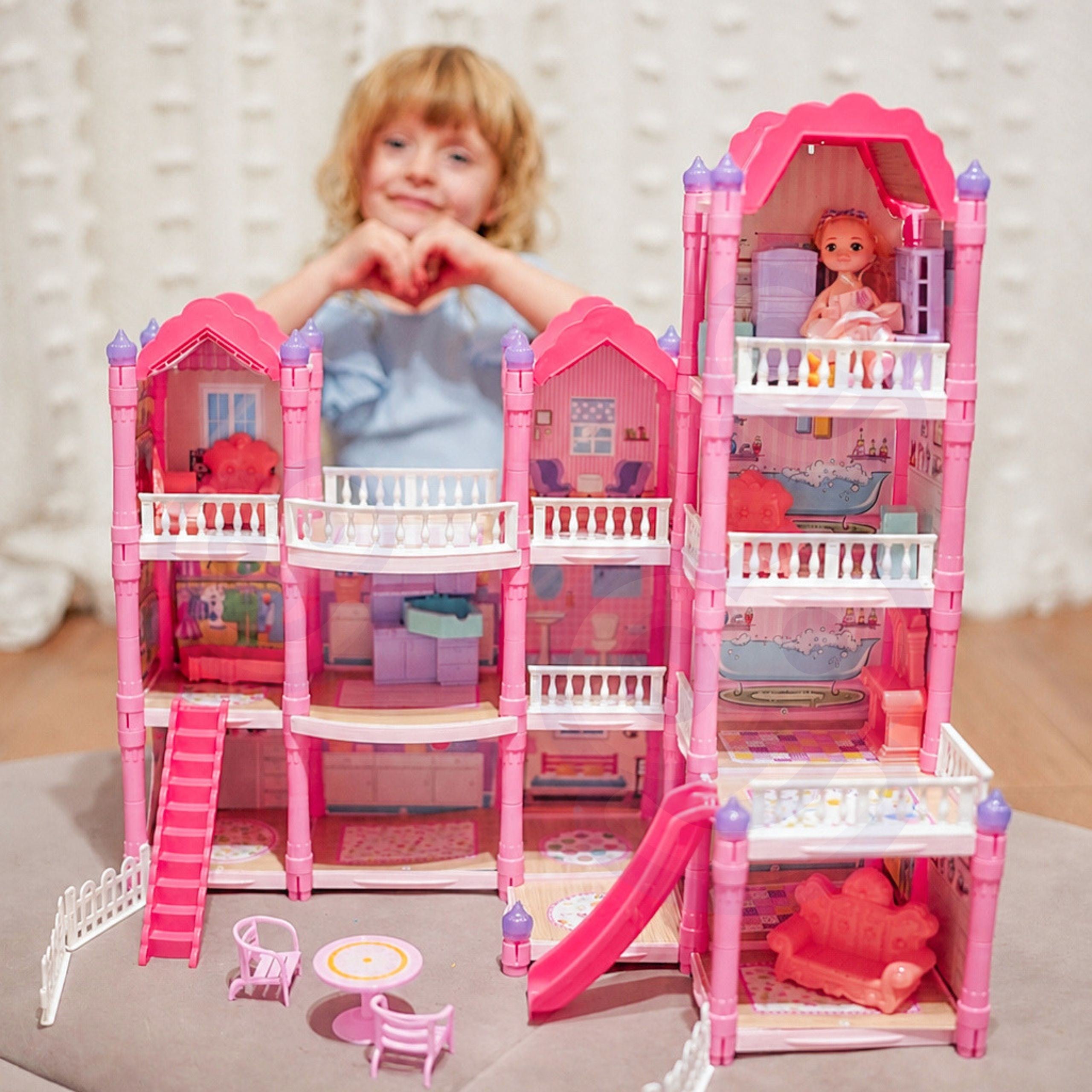 Woopie Dollhouse Villa With Accessories And Illuminated Doll 296 Pcs.