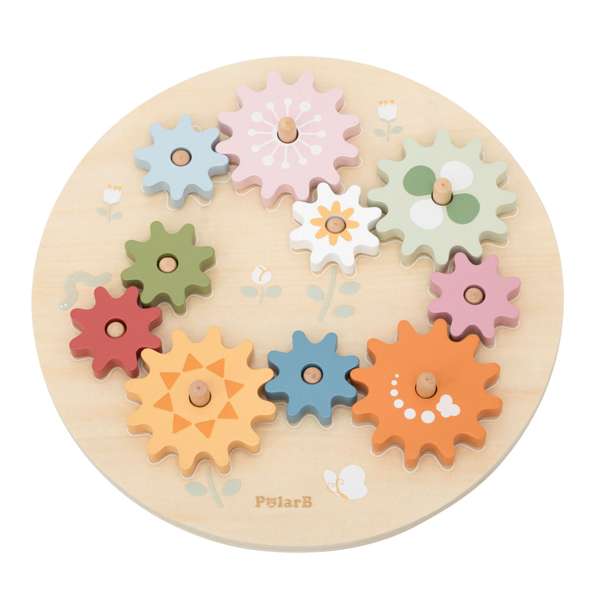 Viga Polarb Wooden Colorful Montessori Gears