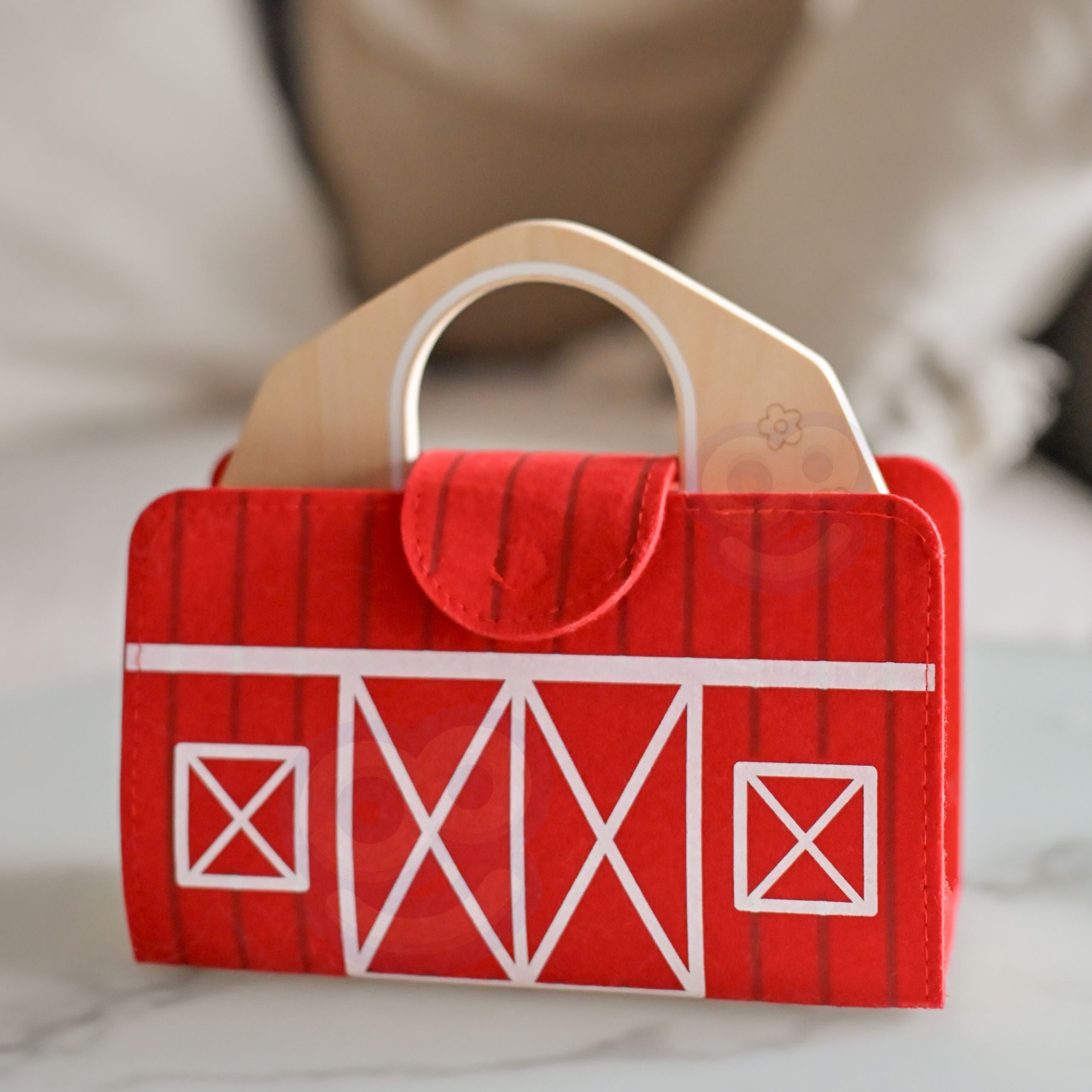 Woopie Green Wooden Folding Farm In A Suitcase With Animals 11 Pcs.