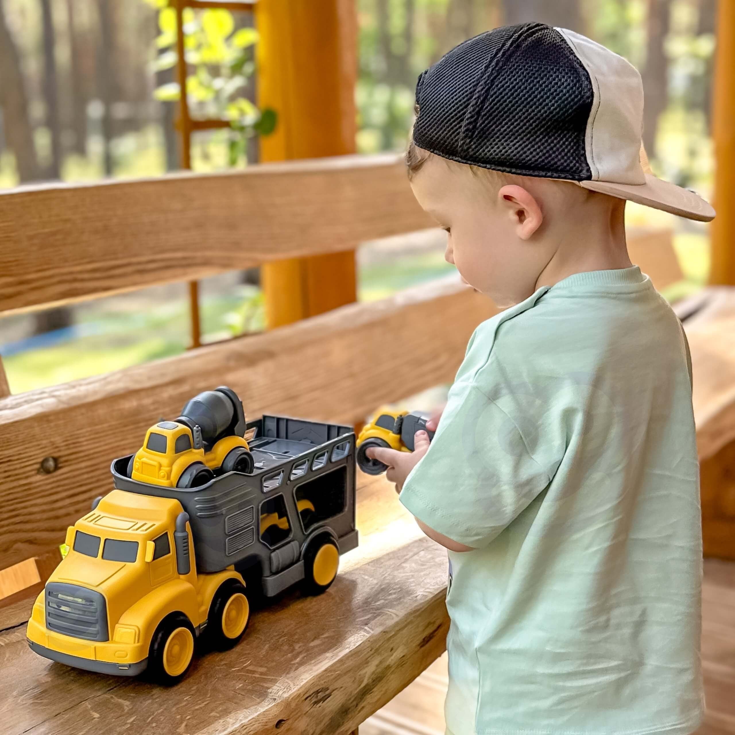 Woopie Tow Truck Комплект строителни превозни средства 4 в 1