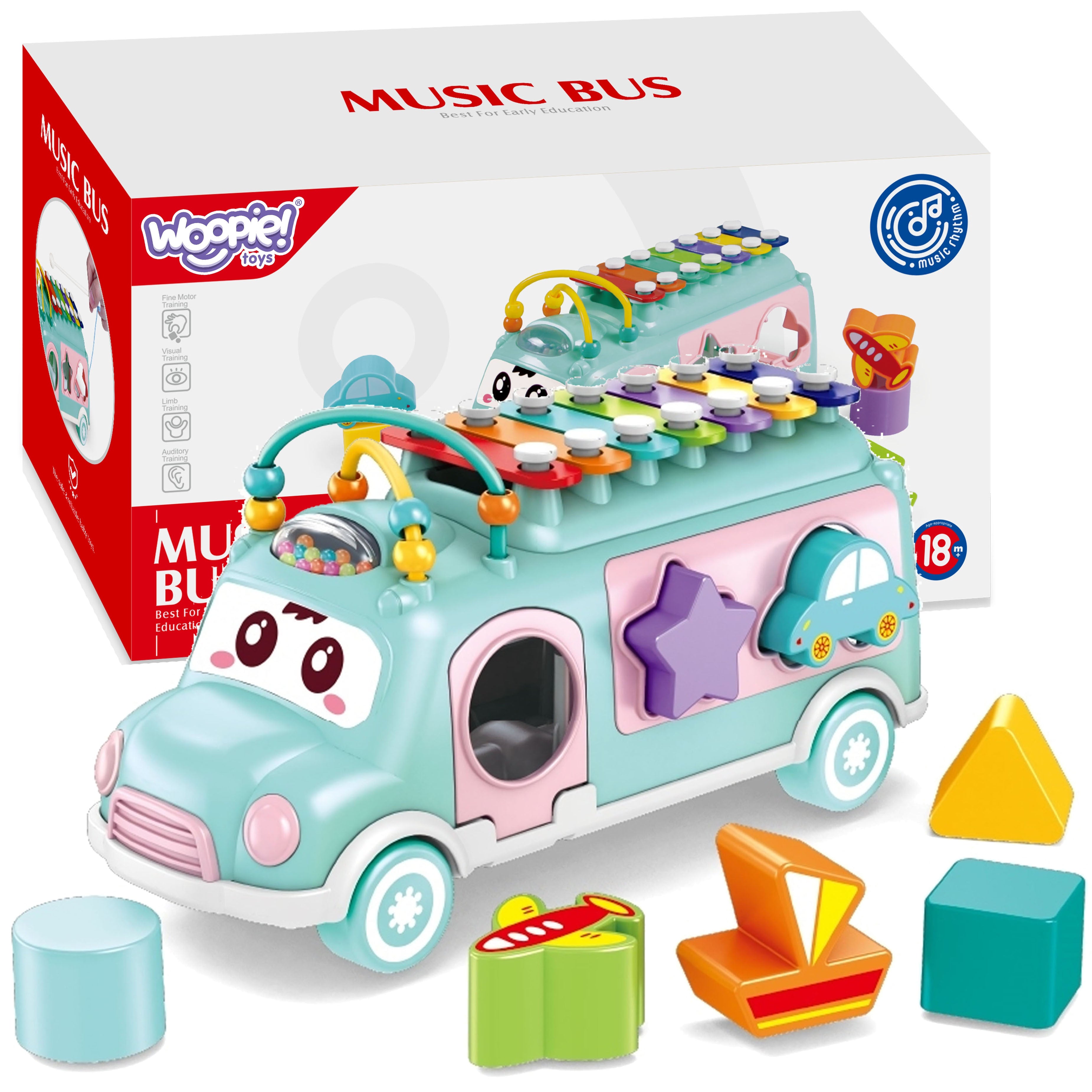 Woopie Baby Musical Car Sorter With Cymbals Green