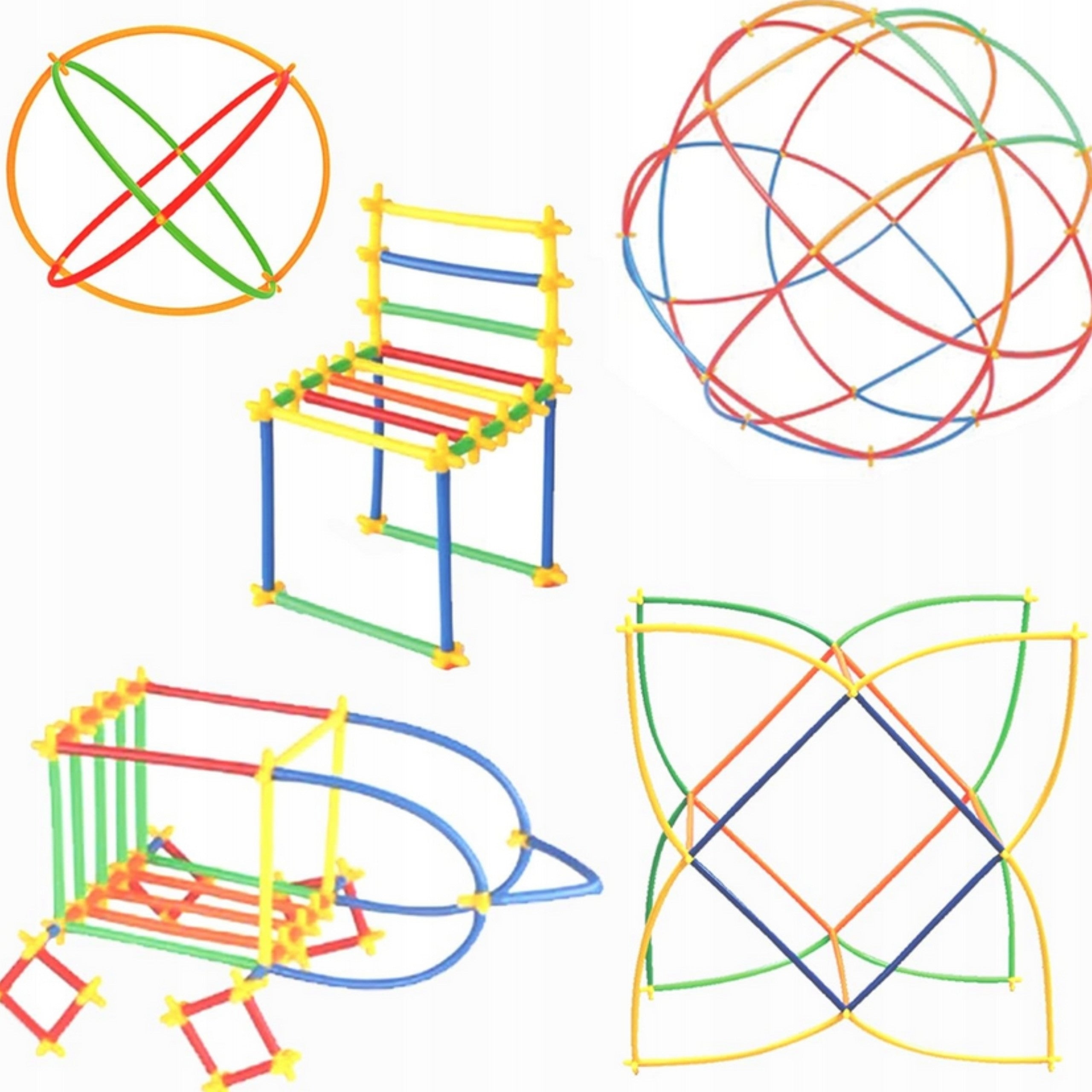 Цветни сламки Woopie Building Blocks 1200 бр.