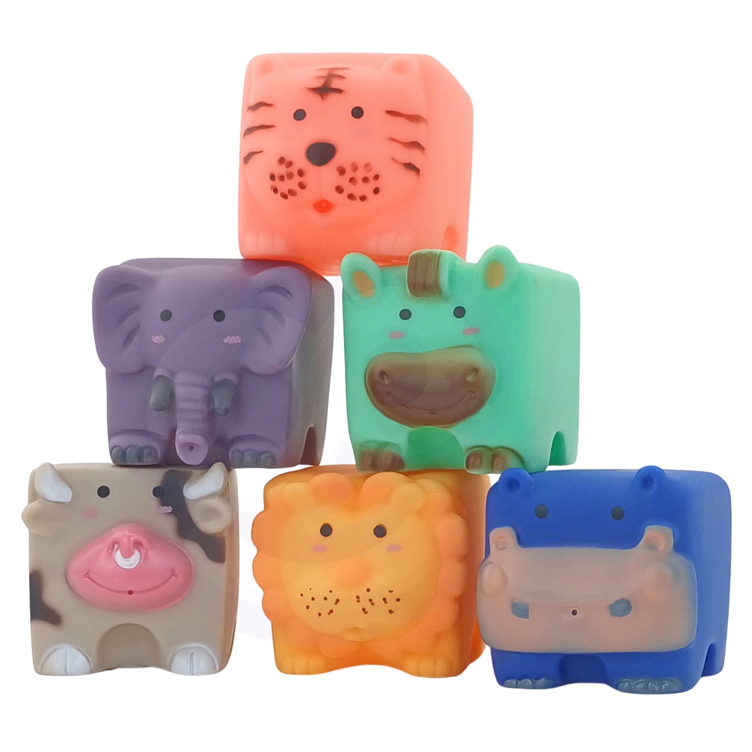 Woopie Baby Klocki Sensoryczne Zwierzęta Wyciskanie Puzzle + Dźwięk 6 Szt.