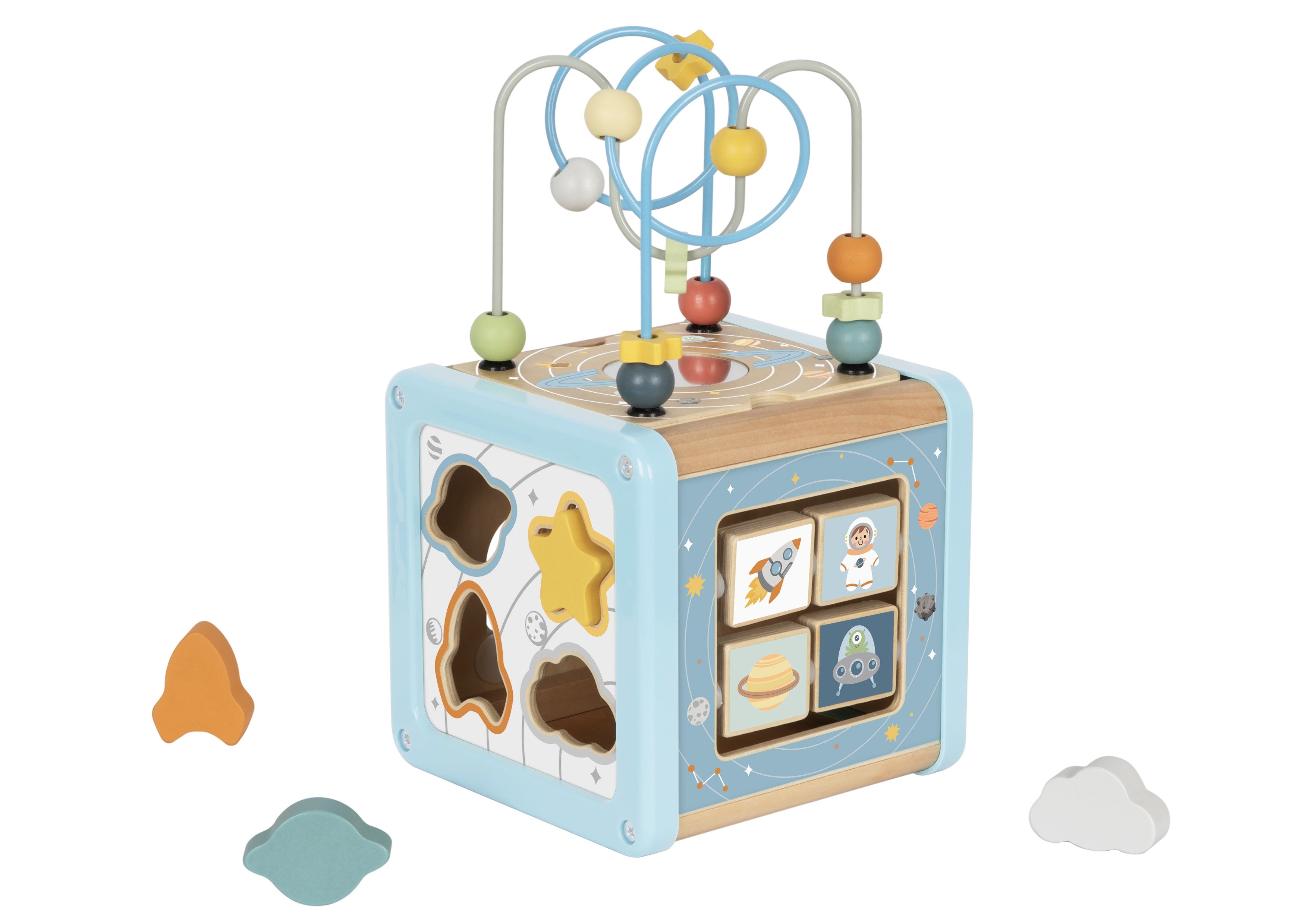 Tooky Toy Wooden Activity Cube Space Sorter Maze