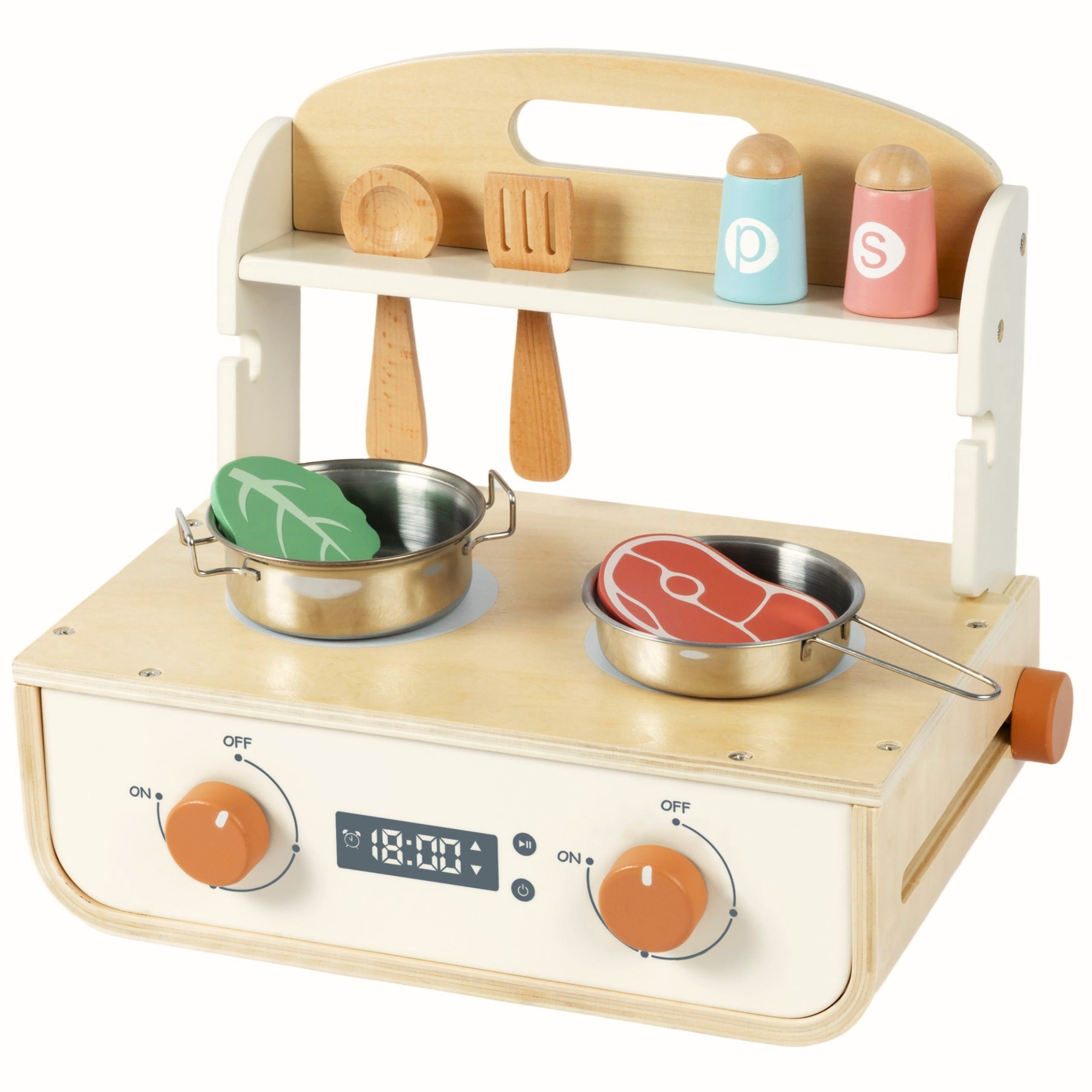 Tooky Toy Wooden Kitchen With Grill And Accessories