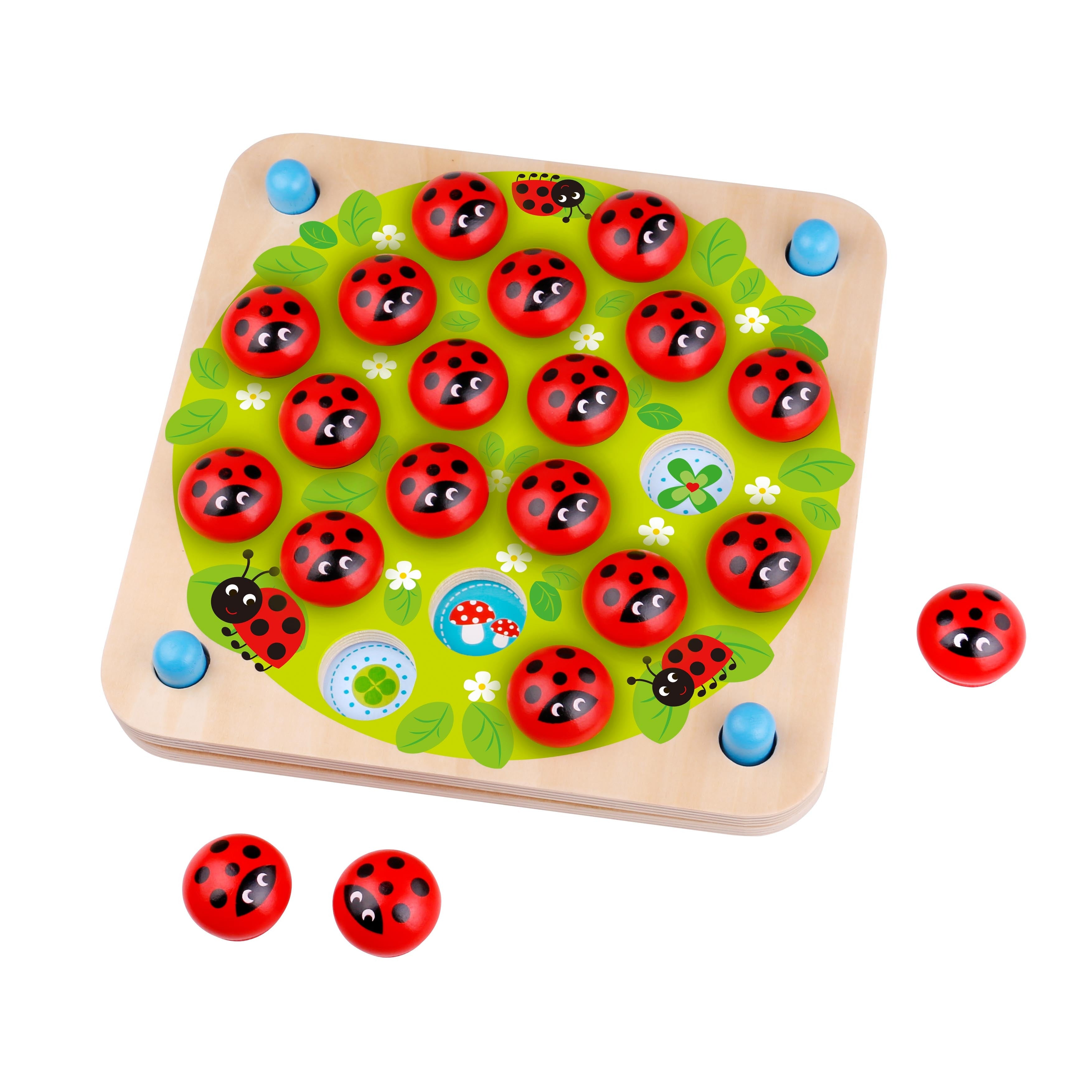 Woopie Green Memory Wooden Educational Memory Game Ladybug Puzzle