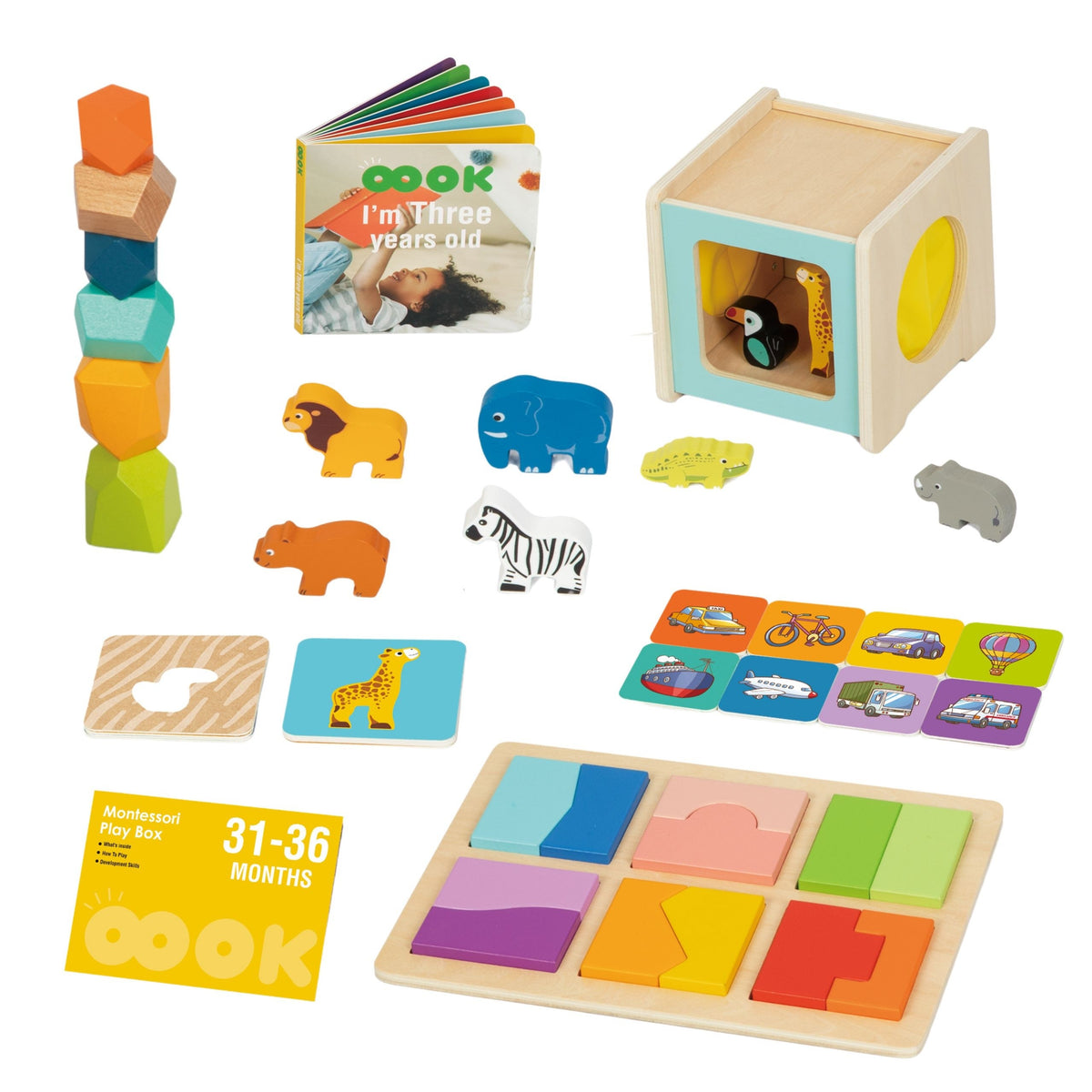 Woopie Green Box Xxl Montessori Educational 7in1 Sensory Box 31-36 måneder Fsc