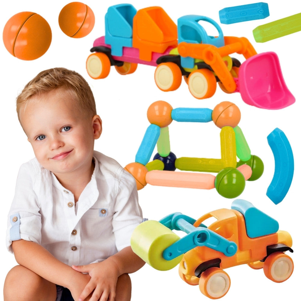 Woopie Magnetic Building Blocks Vehicles 52 Pcs.