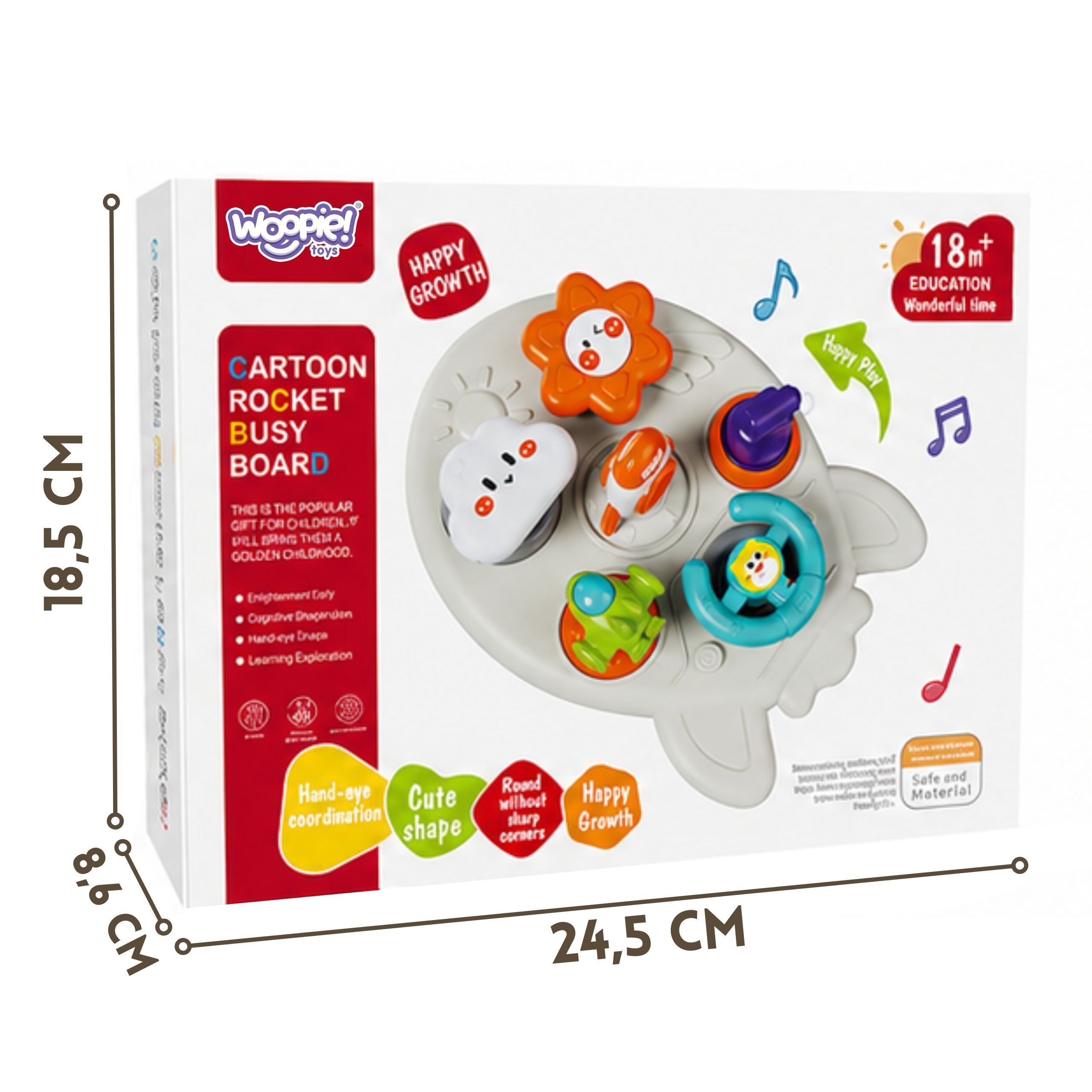 Woopie Baby 7-in-1 Educational Rocket Activity Board