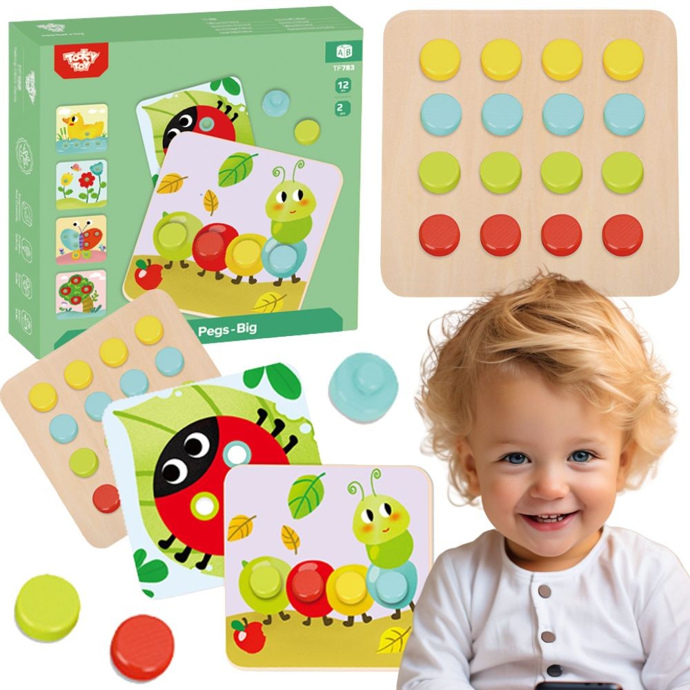 Tooky Toy Пъзел Блокове за деца Животни Свържете Обучаващи се форми Цветове + дъски