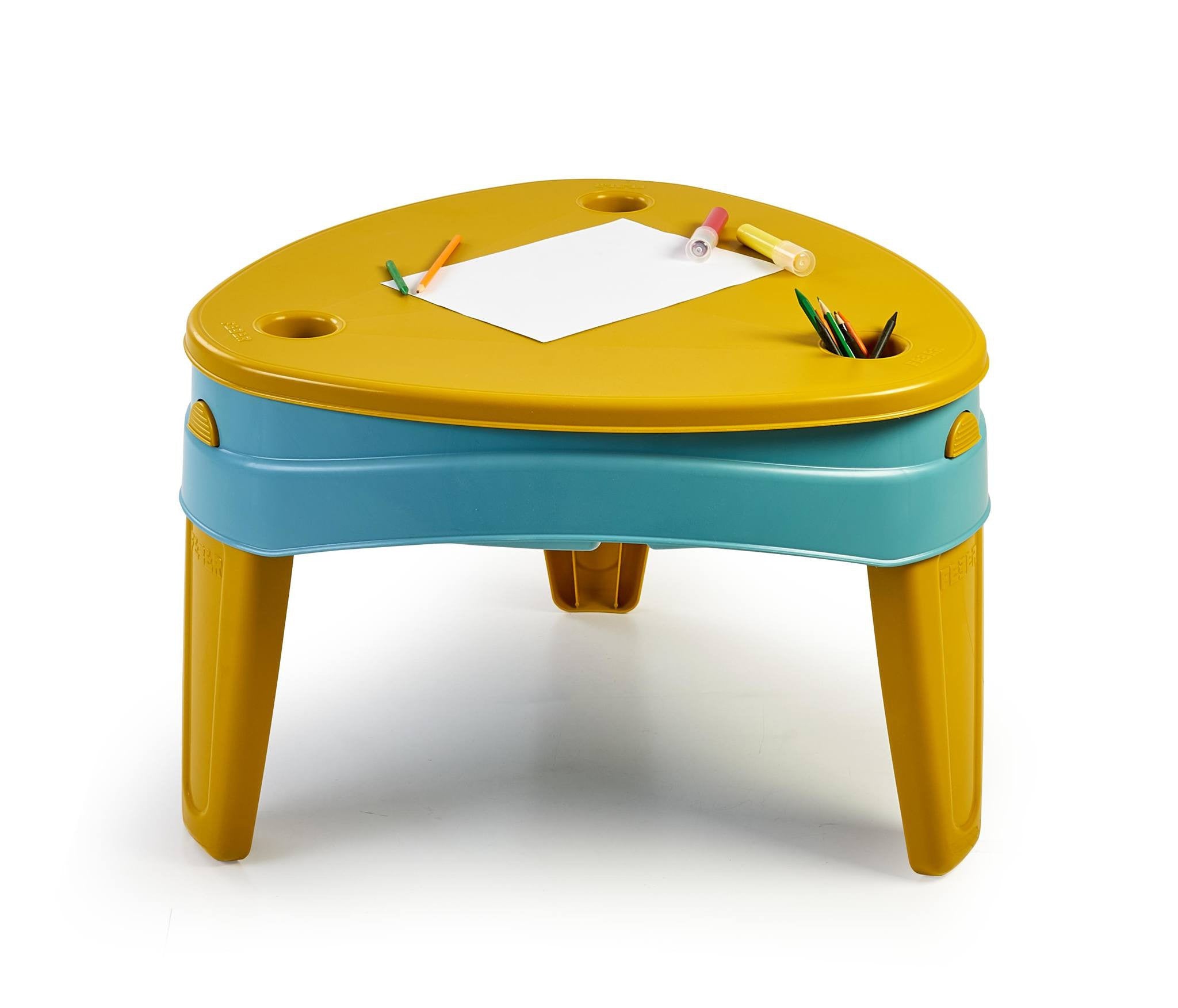 Mesa de água casual 3 em 1 Feber com tampa Sandbox Mesa de piquenique Acessórios para mesa