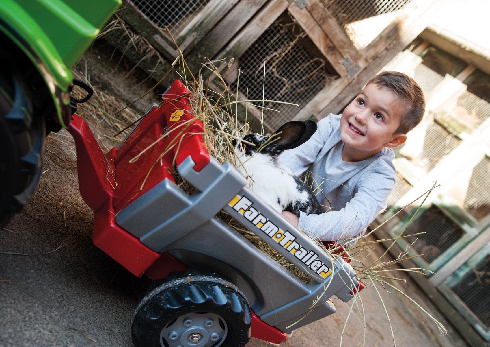 Ремарке за трактор Rolly Toys Rollytrailer с отварящи се страни