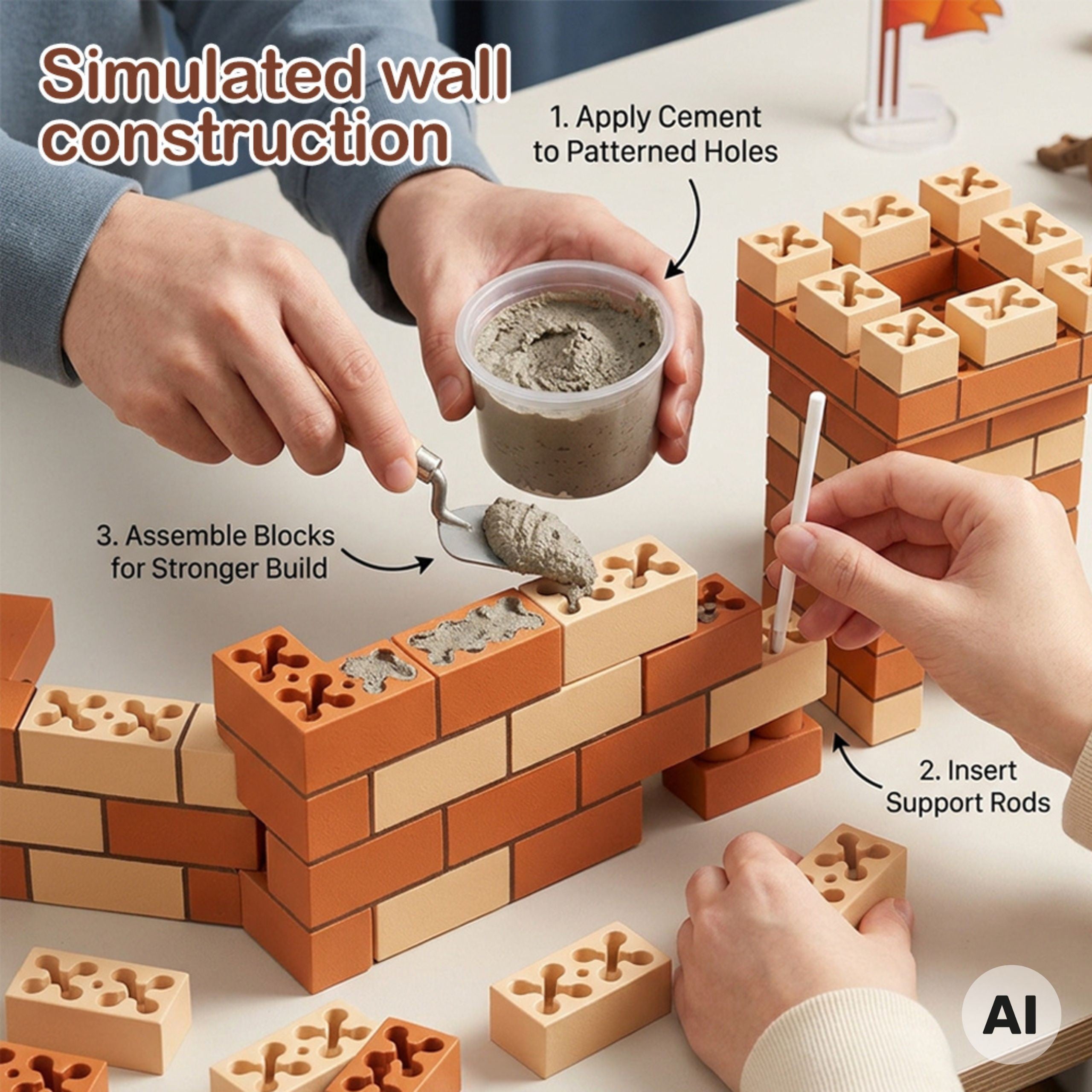 Set di costruzione del castello Woopie 273 pezzi.