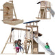 Axi Wooden Large Playground Swings Slide Tower + Sandbox - White