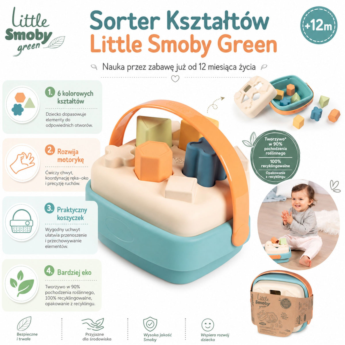 Smoby Little Green Sorter na cesta de bioplástico