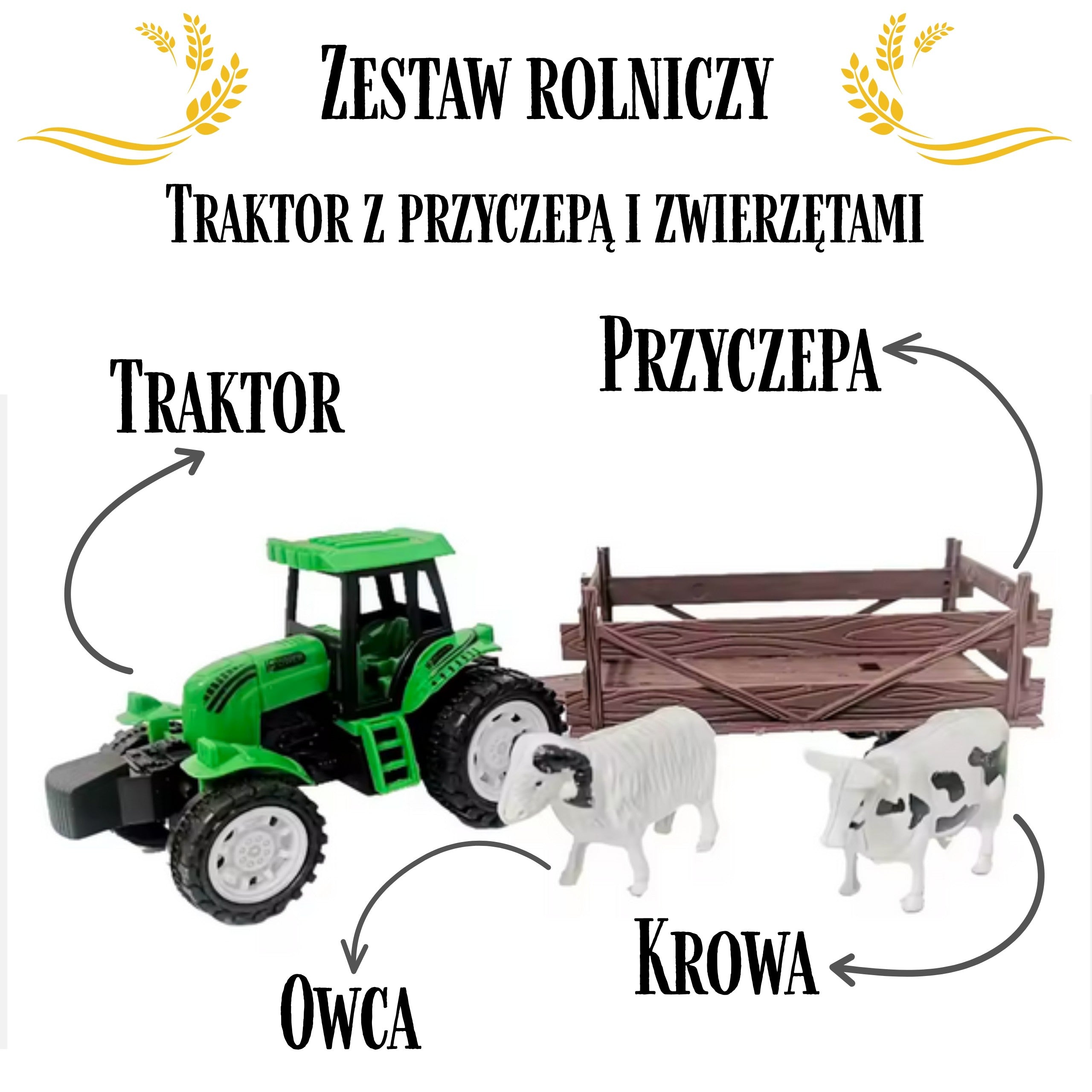 Woopie Farm Traktor s prívesom a zvieratami