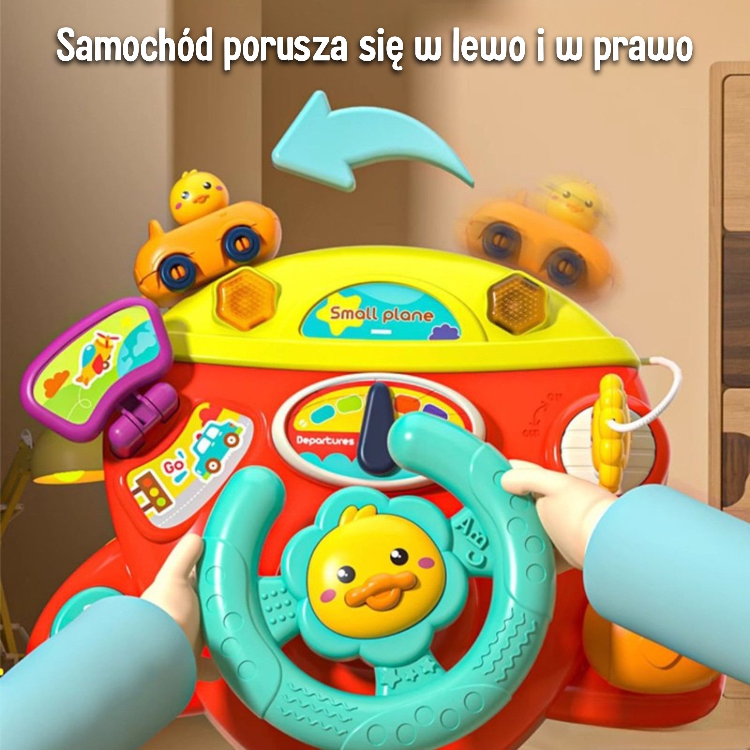 Woopie Baby Interactive Steering Wheel Flygplansfordon för Spjälsäng Barnvagn Effekter 18m+