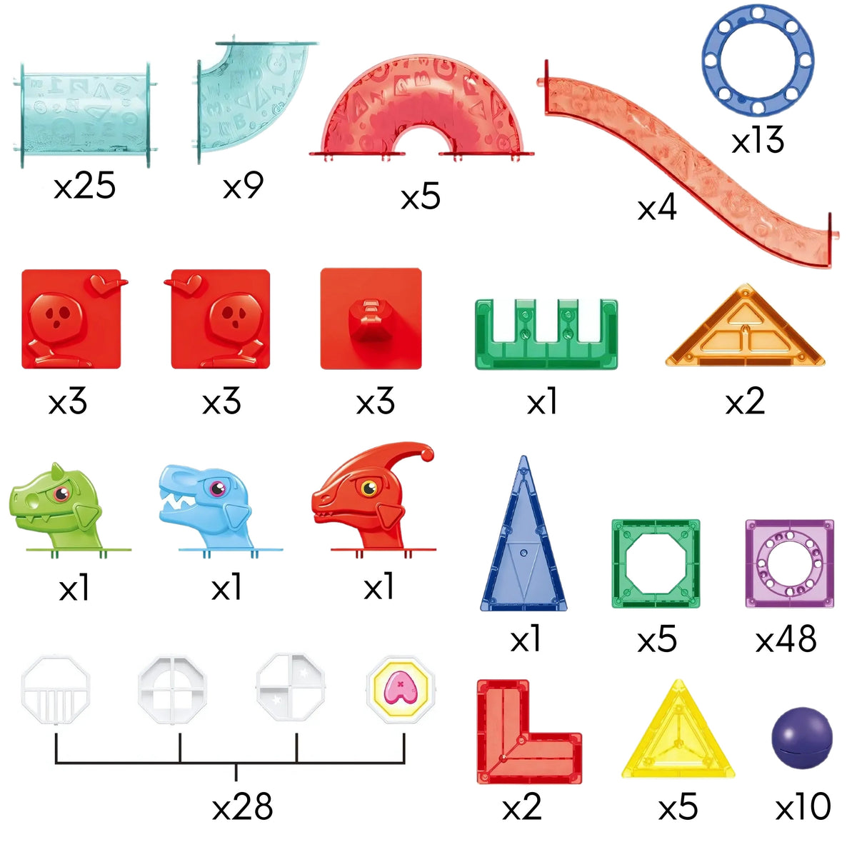 Woopie blocs de construction magnétiques ensemble éducatif 3d piste de balle 170 pièces.