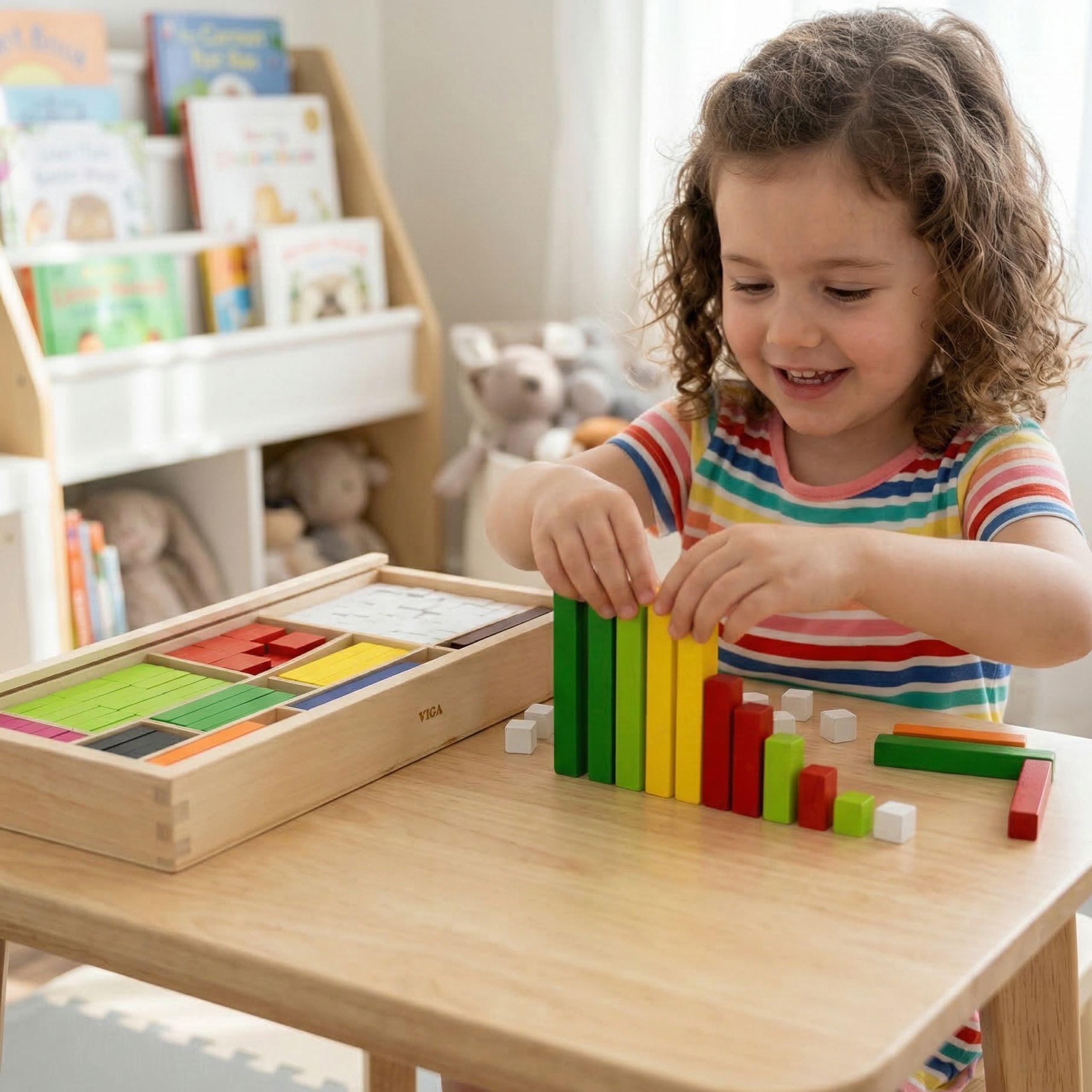 Дървени образователни пръчици Viga Математически кубчета Cuisenaire