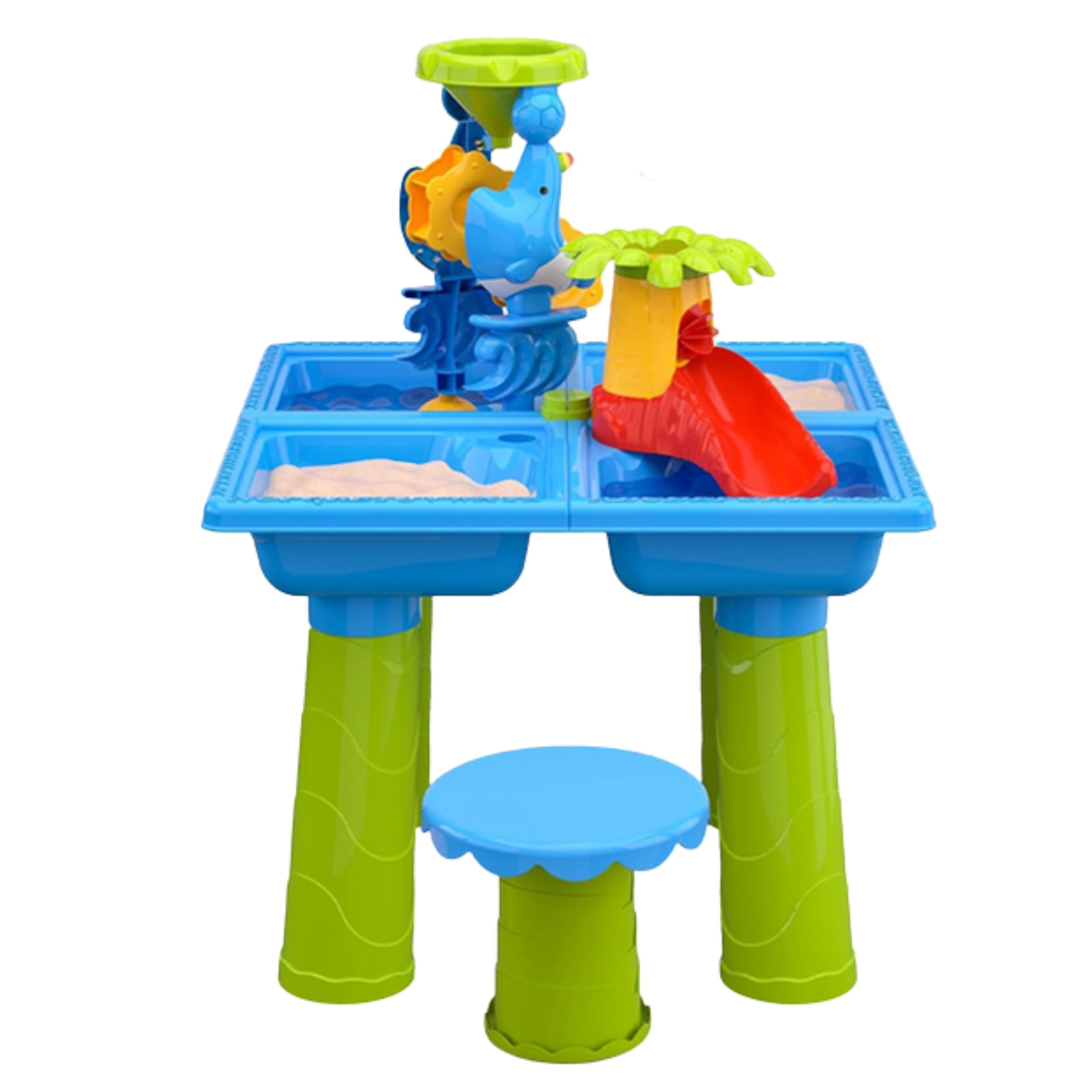 Woopie Table à Eau 2en1 Bac à Sable Avec Chaise Xl Aquapark 4 piscines 13 Acc.