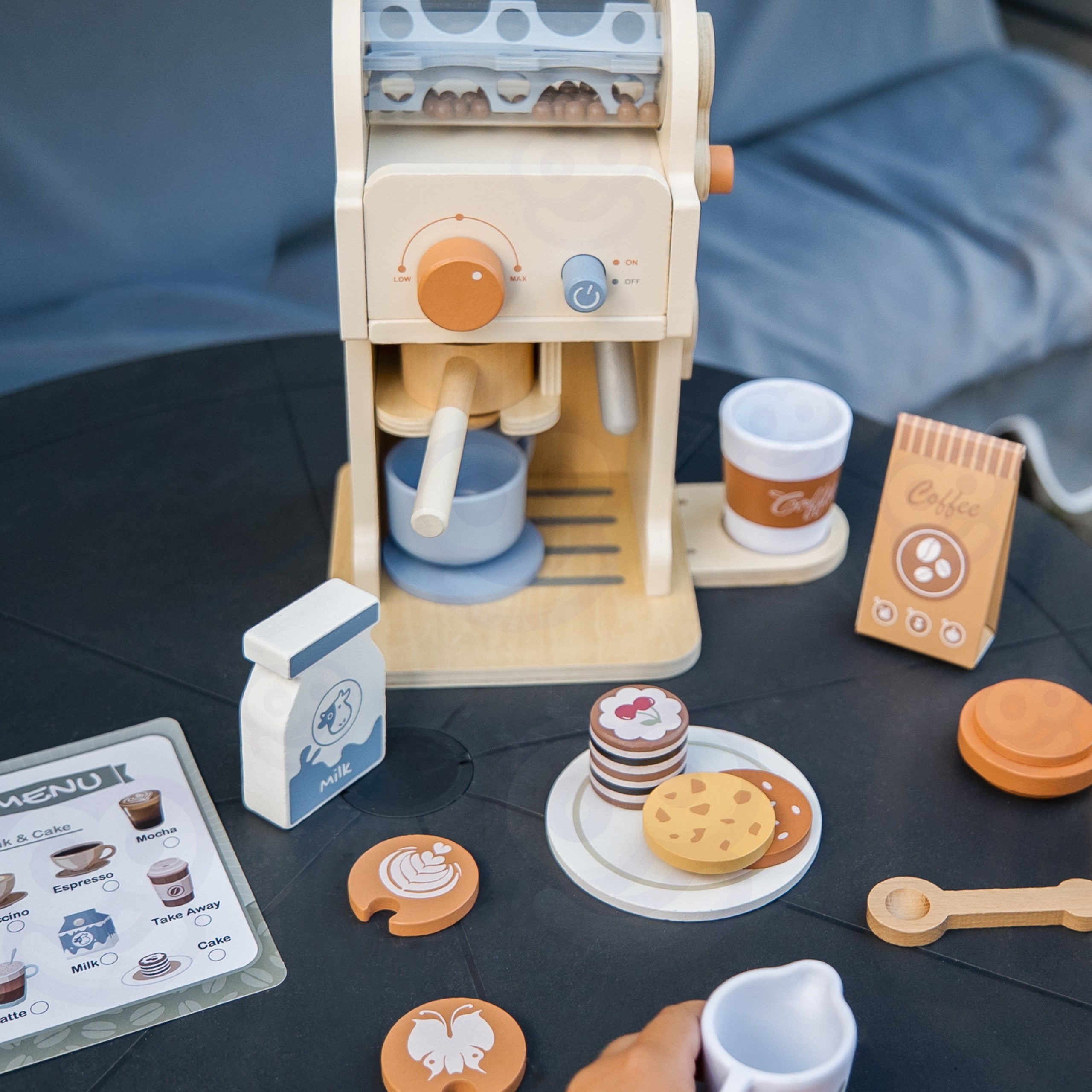 Tooky Toy Wooden Coffee Set - Barista Espresso Machine