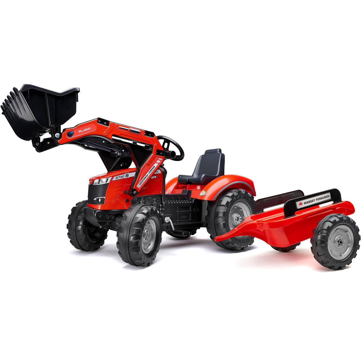 Ciągnik na pedały Falk Massey Ferguson 8740s z łyżką i przyczepą 3-7 lat