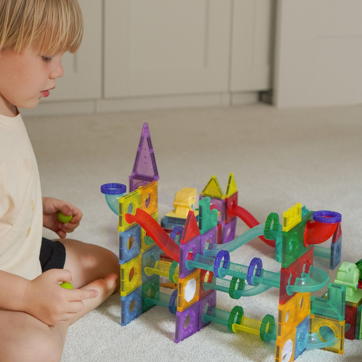 Woopie blocs de construction magnétiques ensemble éducatif 3d piste de balle 170 pièces.