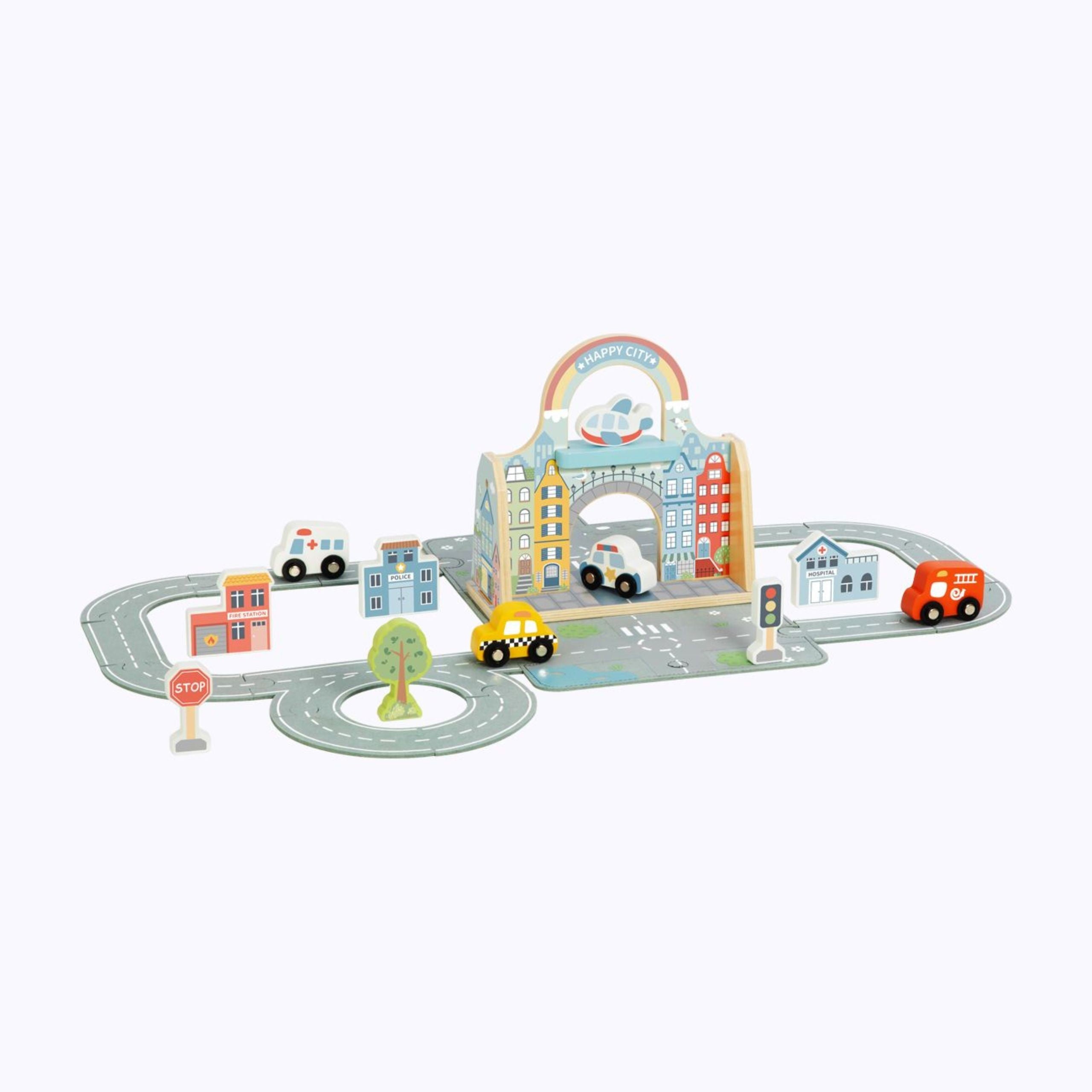 Комплект чанти Tooky Toy Mini City Portable Cars