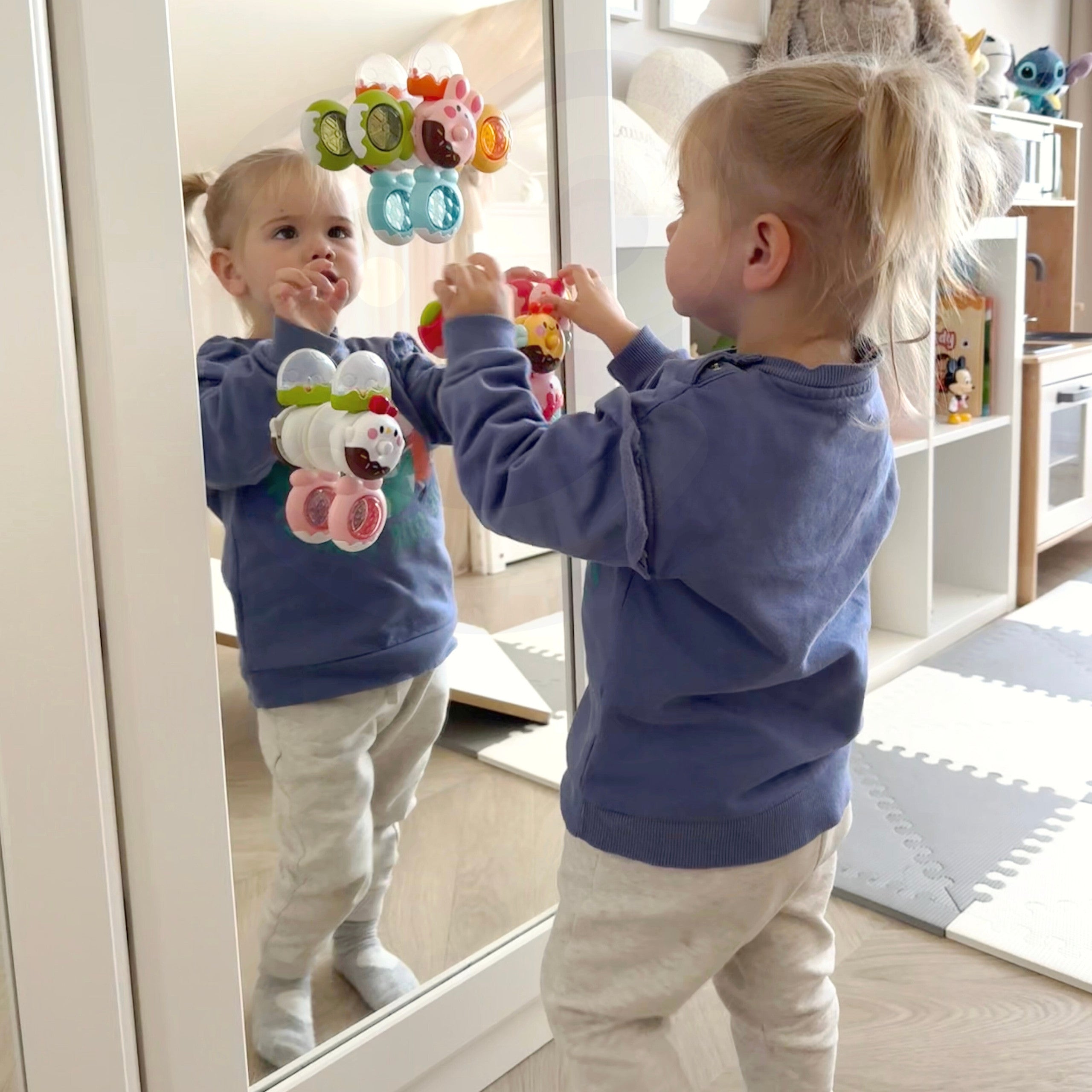 Woopie Baby Spinner Sensory Toy Bee Chicken Rabbit Interchangeable 3 Pcs.