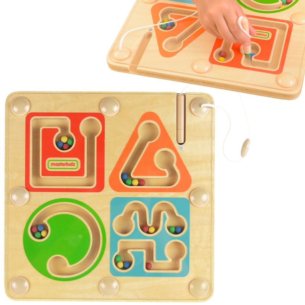 Masterkidz Дървен магнитен лабиринт - Писане и двигателни умения