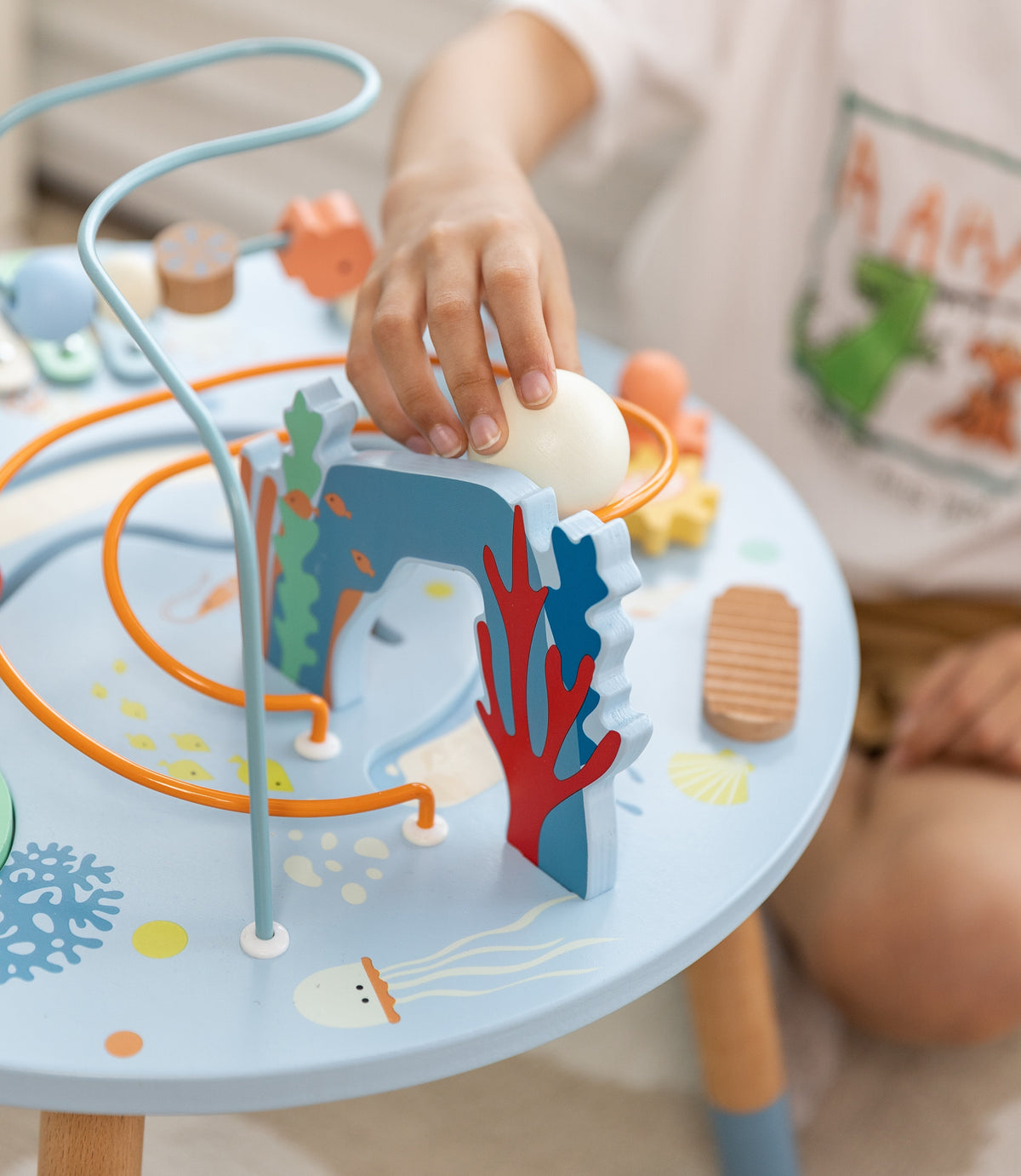 Mesa De Actividades De Madera Classic World Sea Life Musical Y Educativa