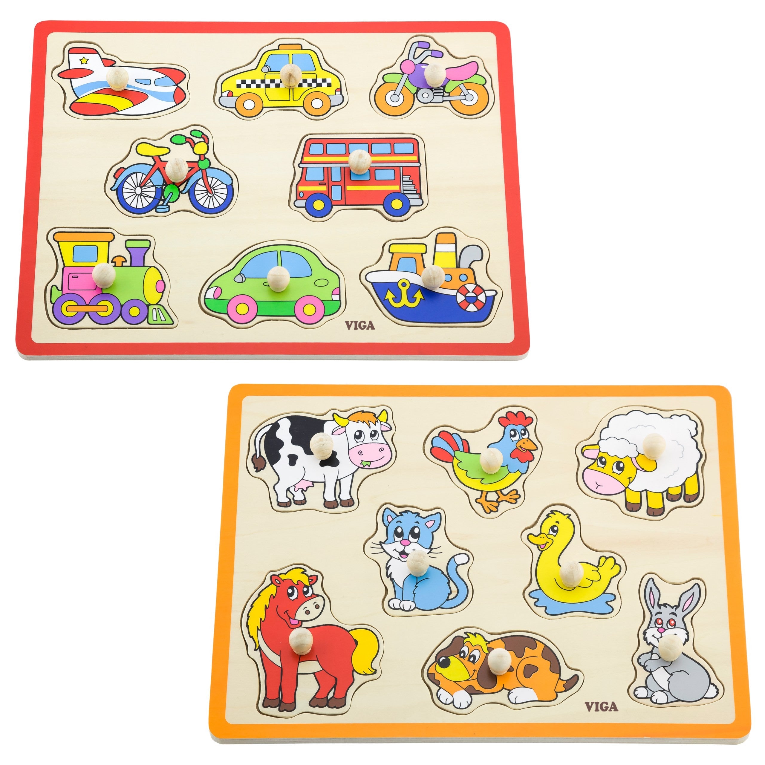 Viga Puzzle In Legno Con Manici E Mensola 7 Pz.