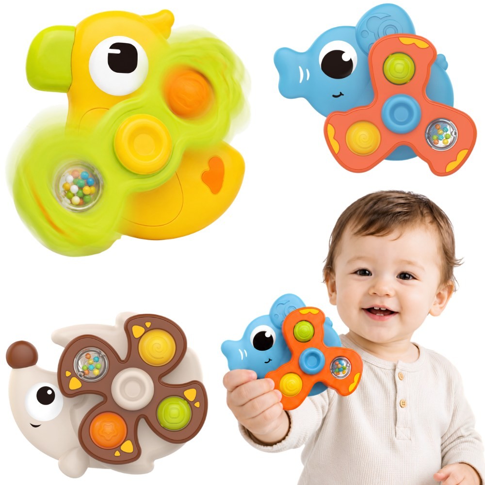 Woopie Baby Sensory Spinners Sugkoppar Djur 3 st.