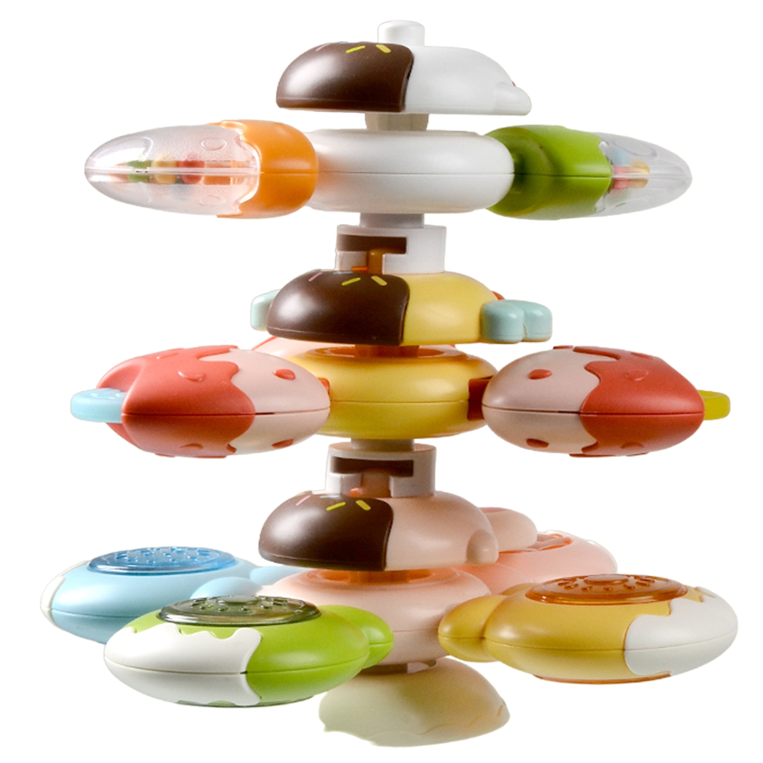 Woopie Baby Spinner Sensory Toy Bee Chicken Rabbit Interchangeable 3 Pcs.